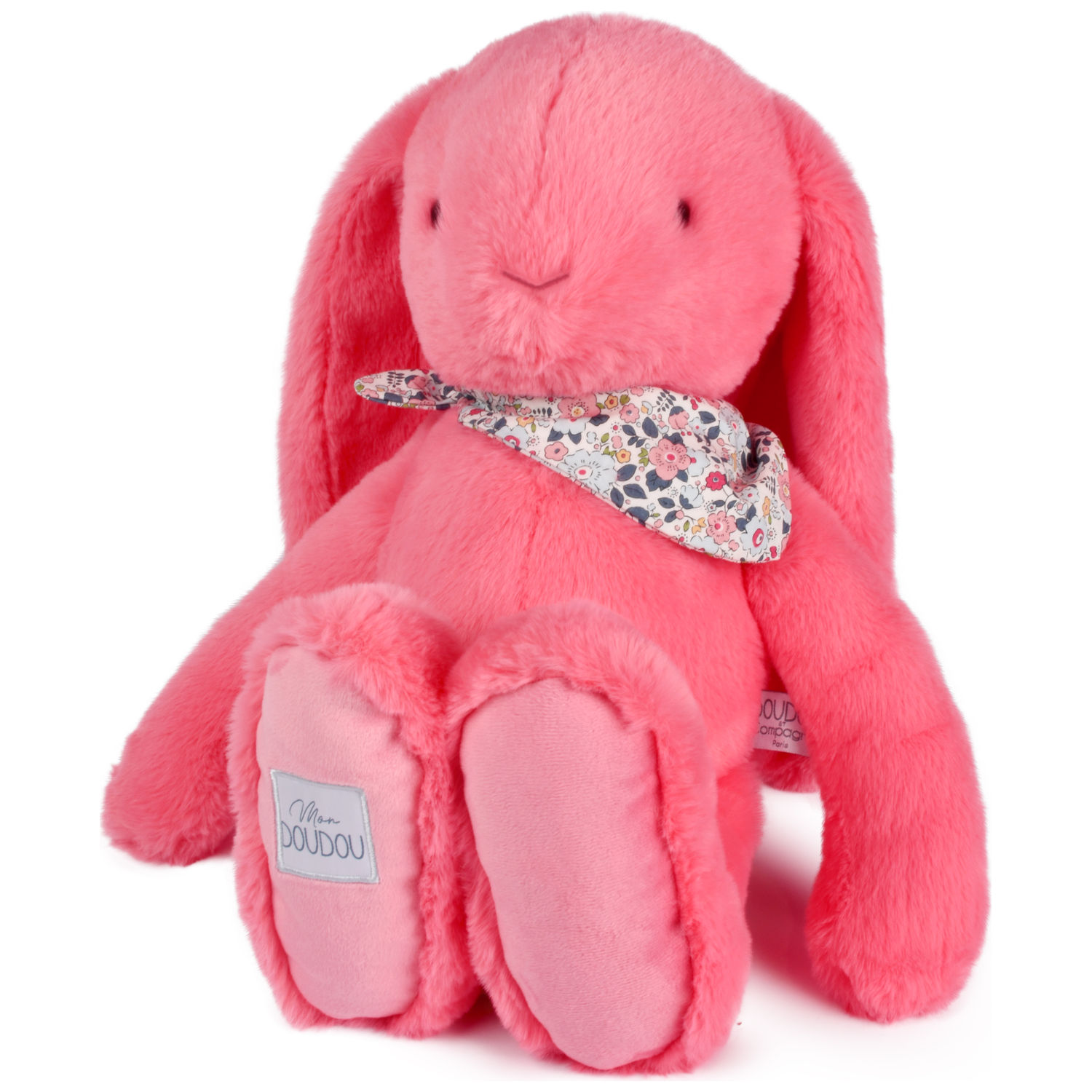 Peluche Lapin Fleurette Corail (50 cm)