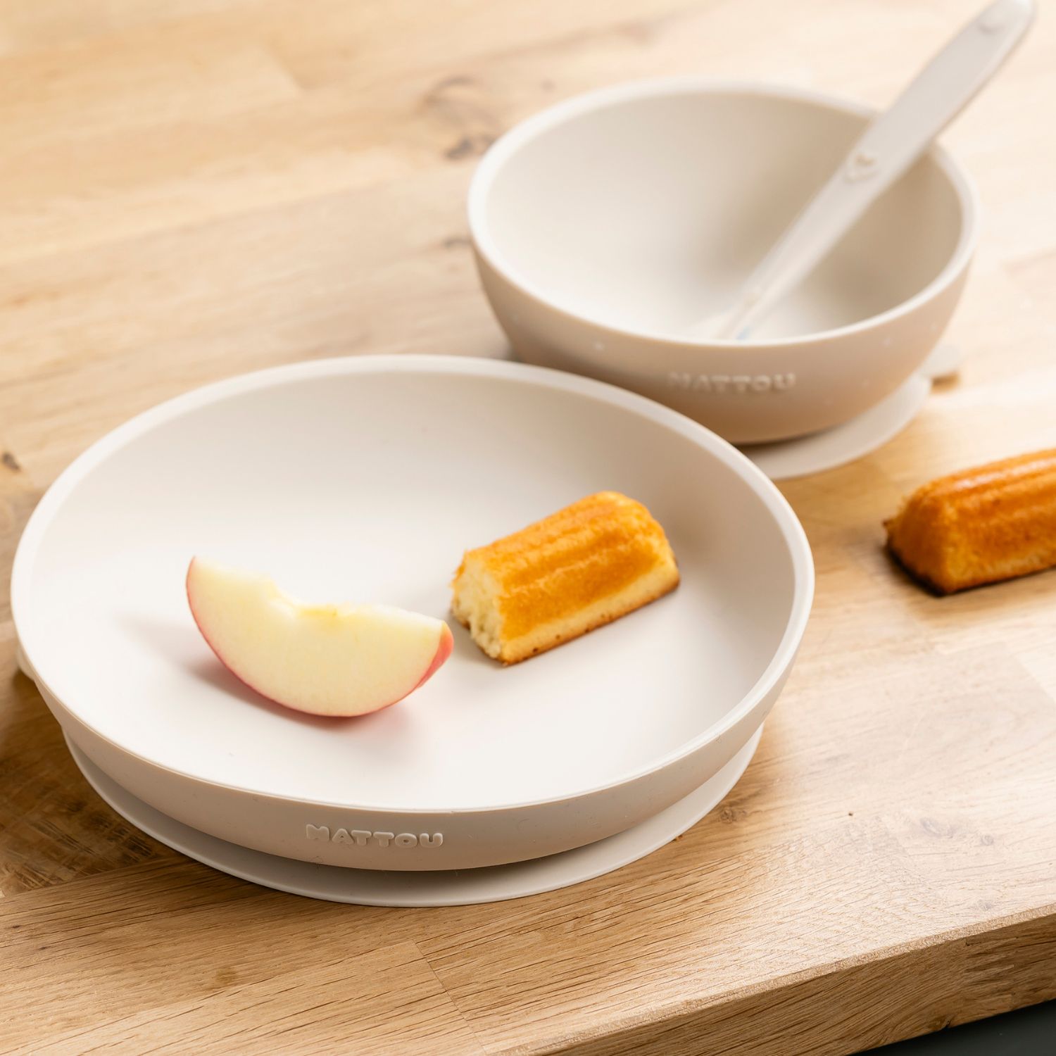 Nattou - Set repas 3 pièces avec ventouse en silicone