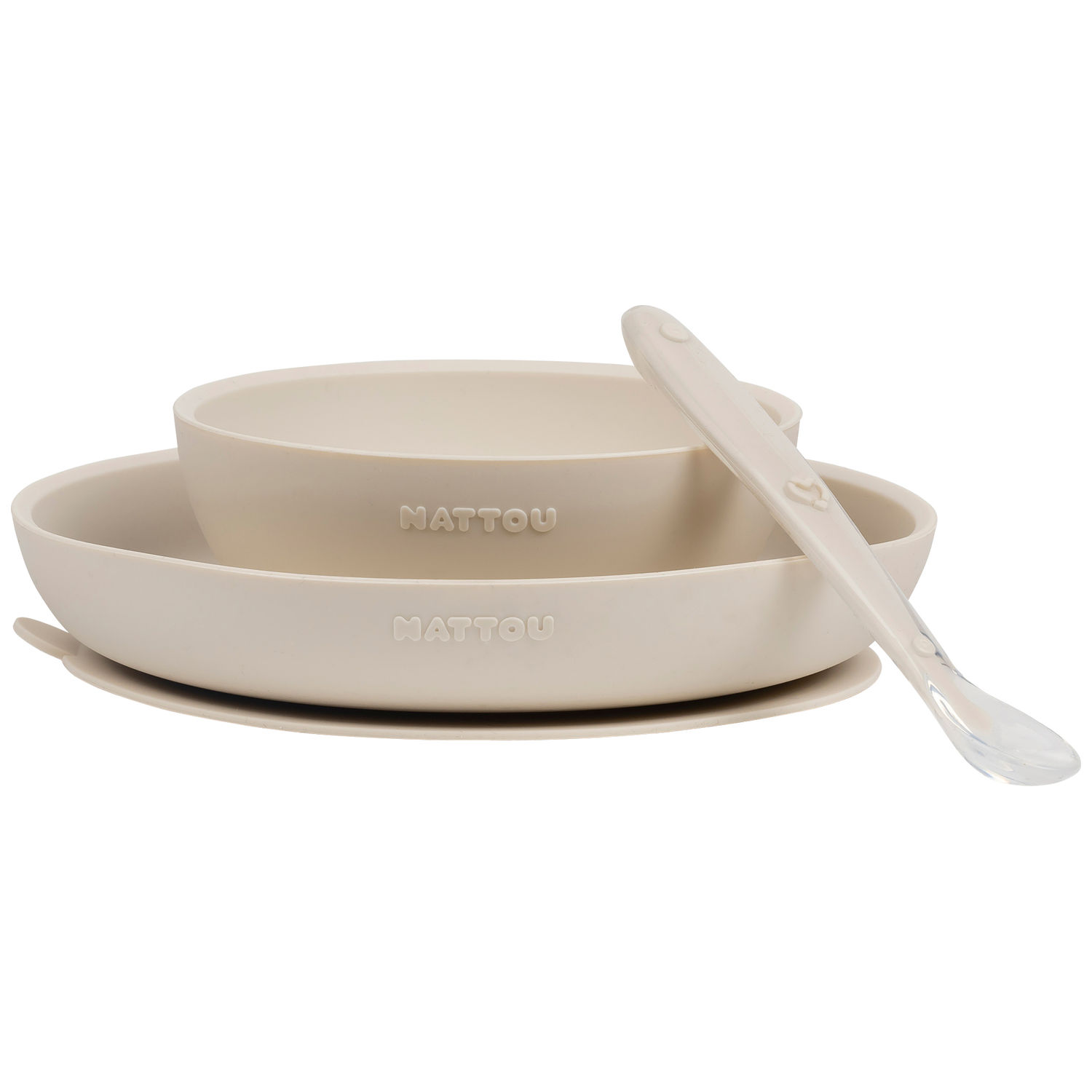 Nattou - Set repas 3 pièces avec ventouse en silicone