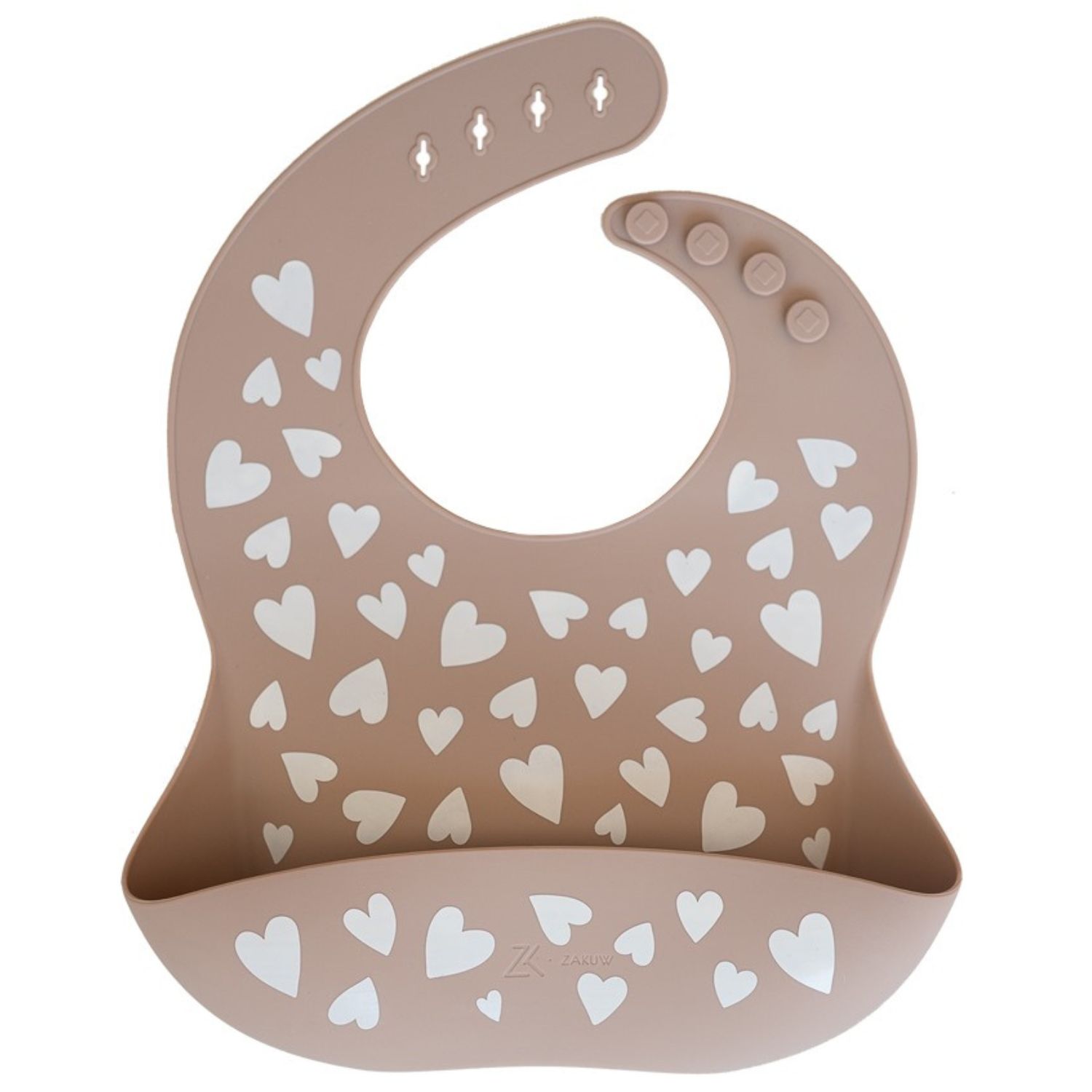 Bavoir en silicone Fall In Love taupe rose