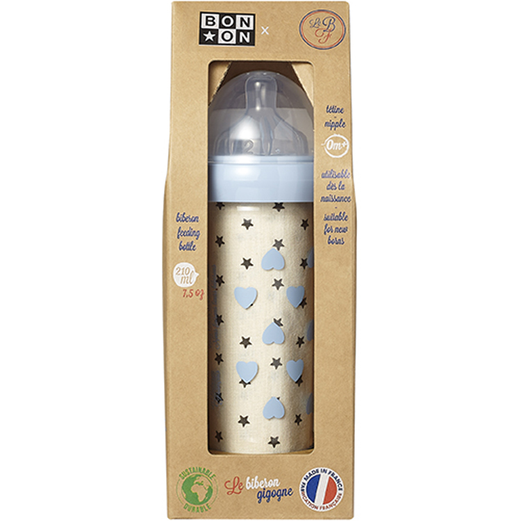 Biberon anti colique coeurs bleus X BONTON (210 ml) (Le biberon français) - Image 5