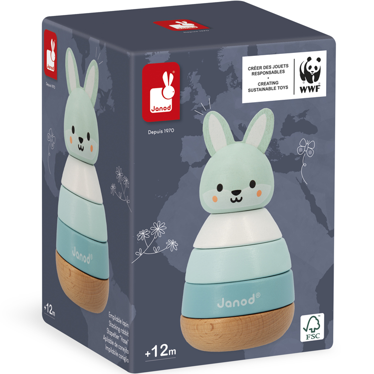 Jeu à empiler en bois Lapin WWF (Janod) - Image 7