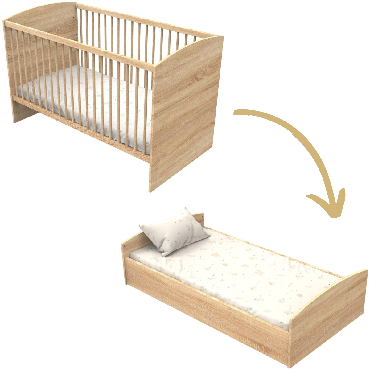 Lit évolutif Little big bed Azur (70 x 140 cm) (Sauthon) - Image 1