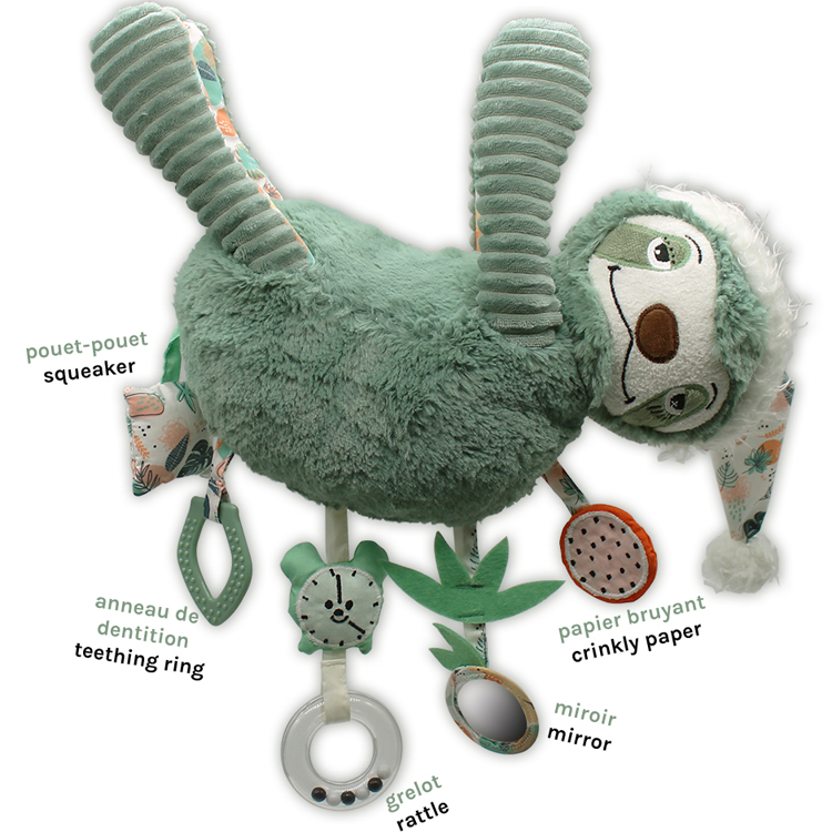 Peluche d'activités Chillos le Paresseux (Les Déglingos) - Image 3
