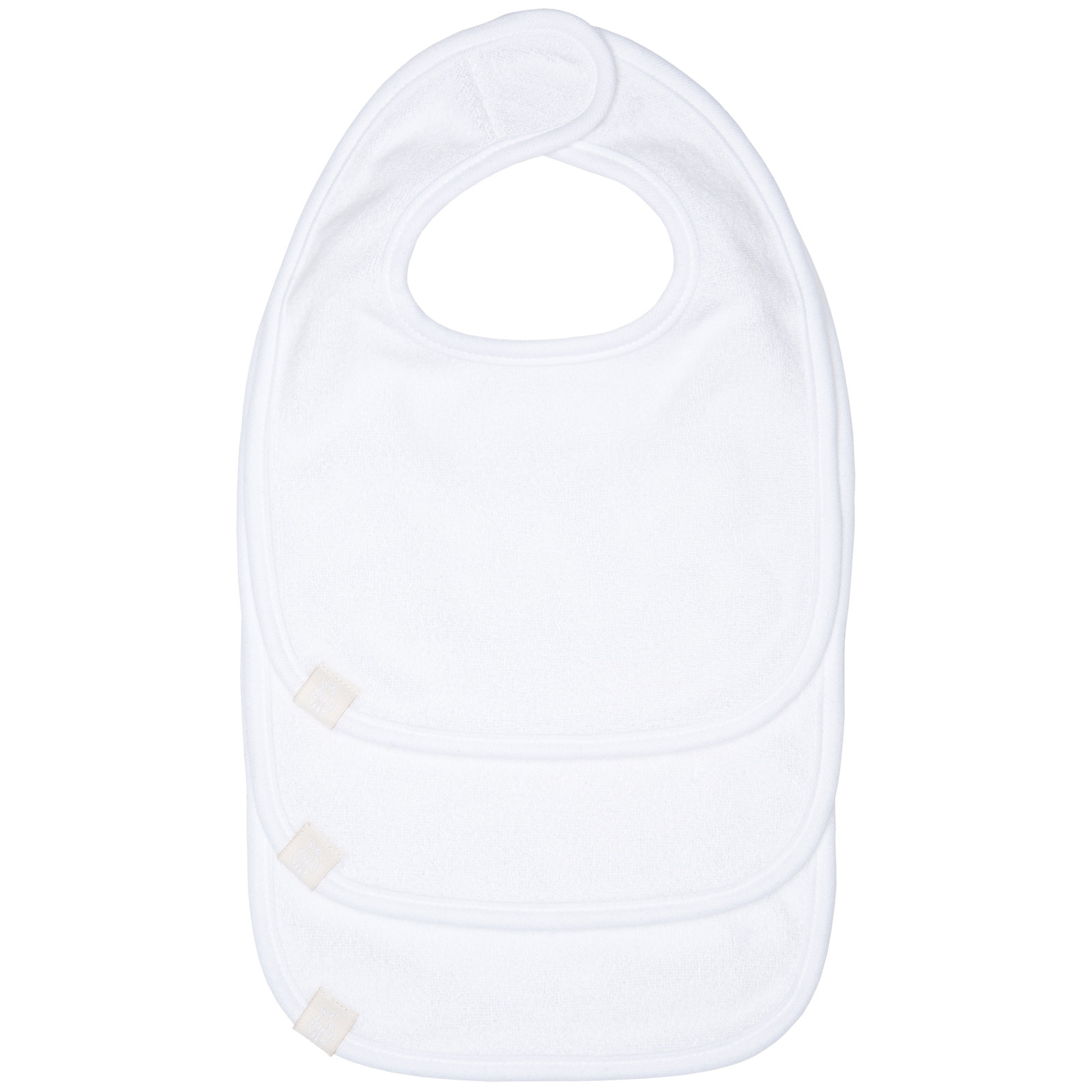 Lot de 3 bavoirs éponge à velcro blancs