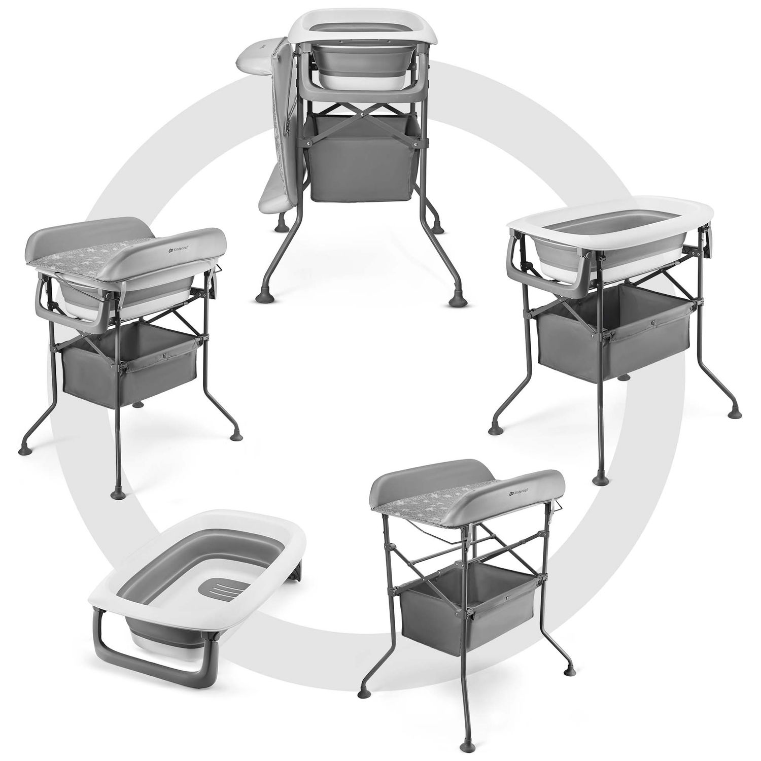 Baignoire avec table à langer Bubbly Grey (Kinderkraft) - Image 4