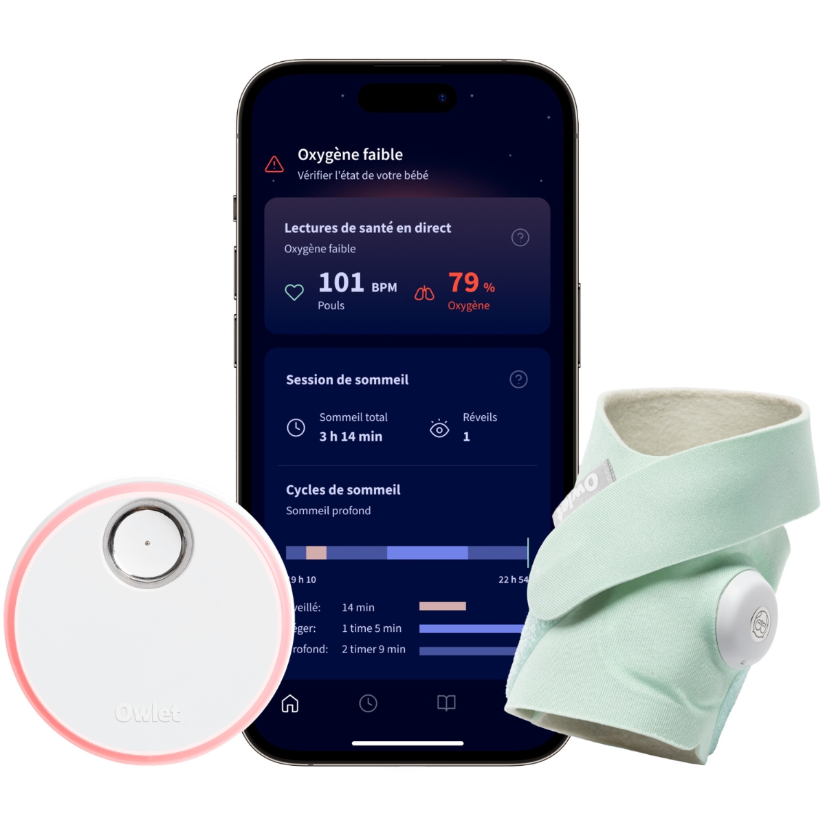 Chaussette connectée Dream Sock mint (0-18 mois) - Reconditionné