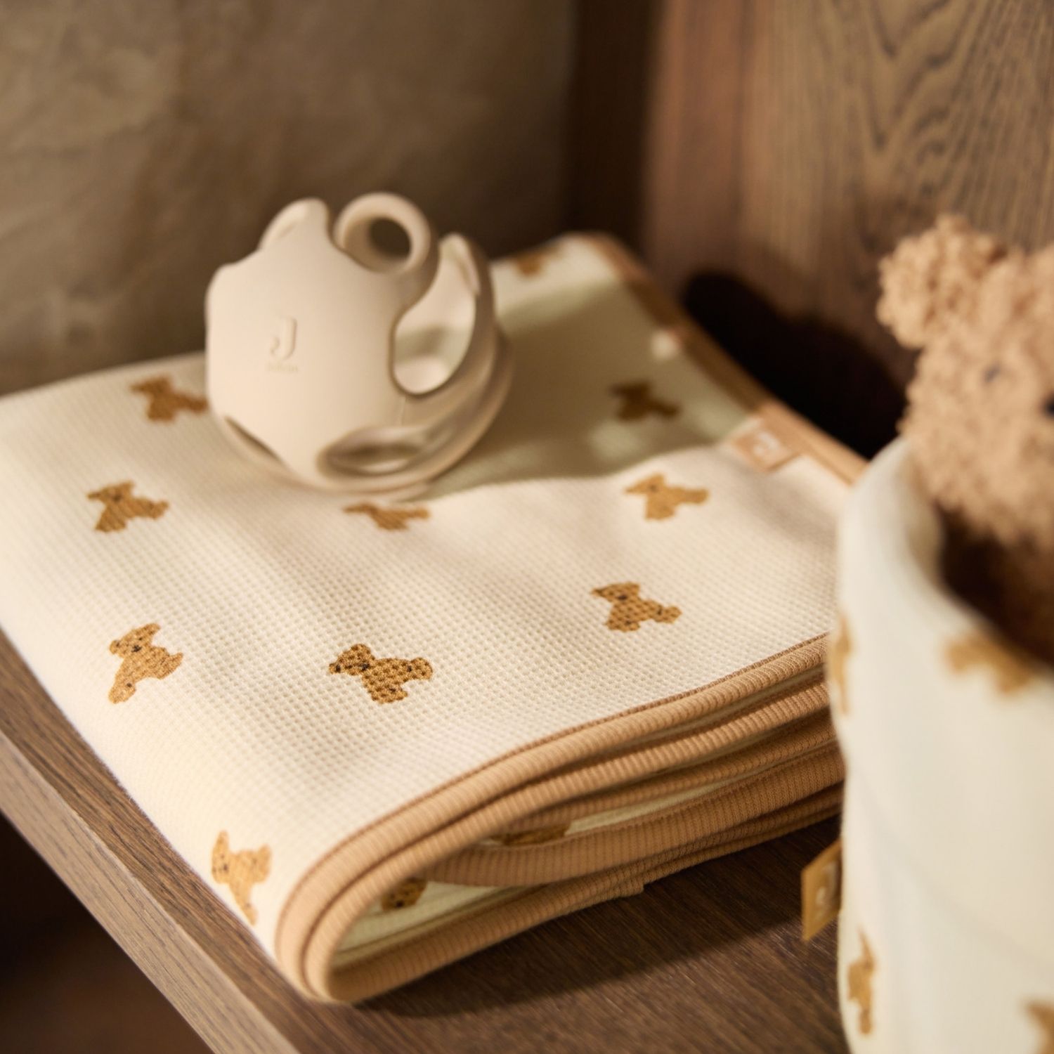 Couverture Little Waffle Mini Teddy Bear (75 x 100 cm) (Jollein) - Image 2