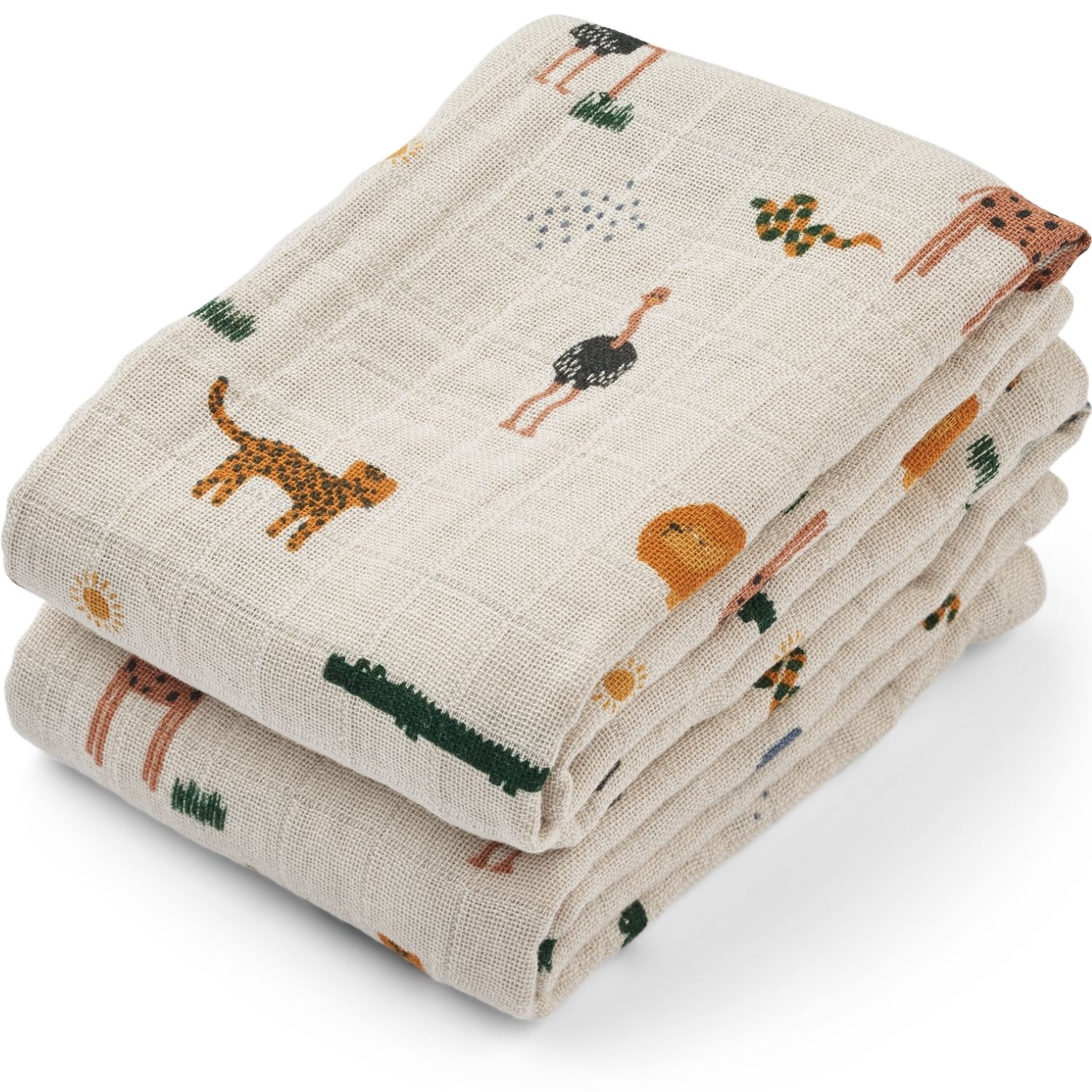 Liewood - Lot de 2 langes Lewis Safari (65 x 65 cm)