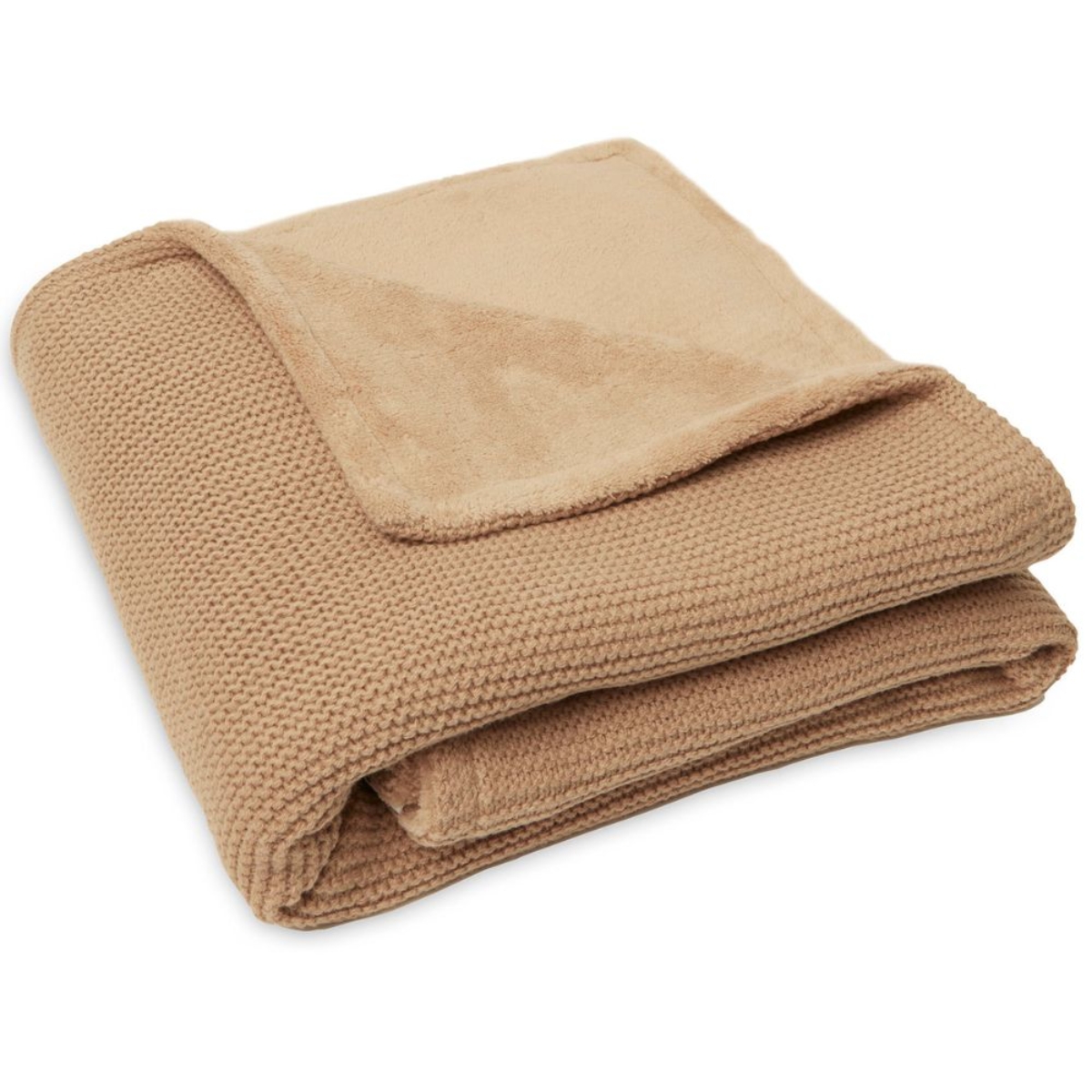 Jollein - Couverture polaire tricotée Basic Knit Biscuit (75 x 100 cm)
