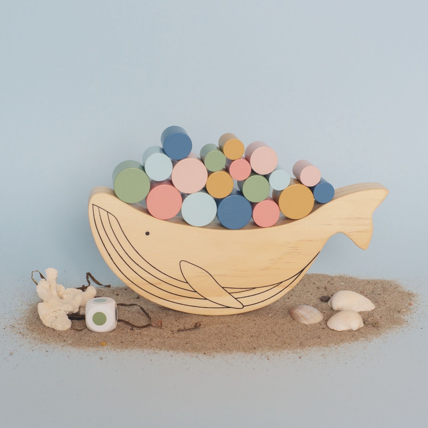 Jeu d'équilibre en bois baleine (Jabadabado) - Image 1