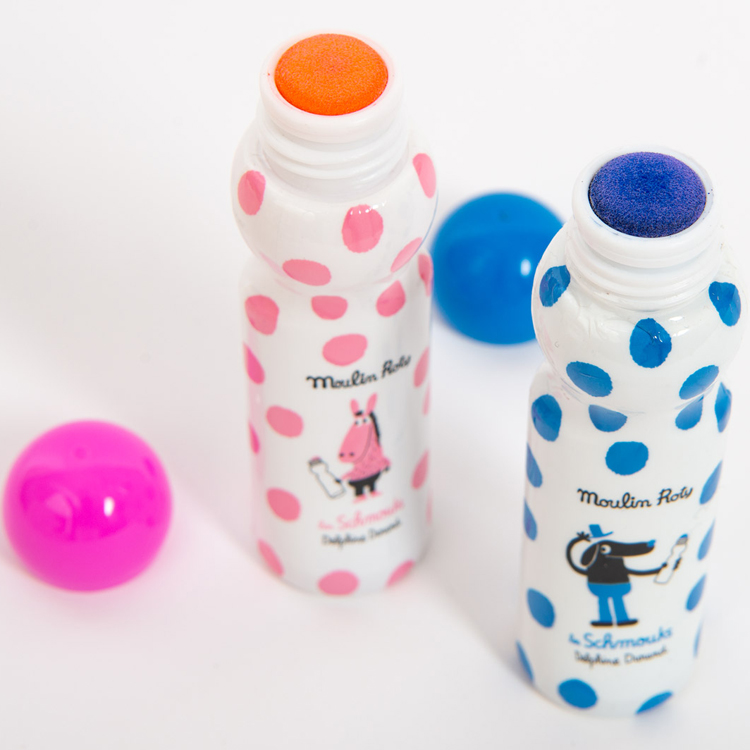 8 marqueurs tampons pois Les schmouks (Moulin Roty) - Image 1