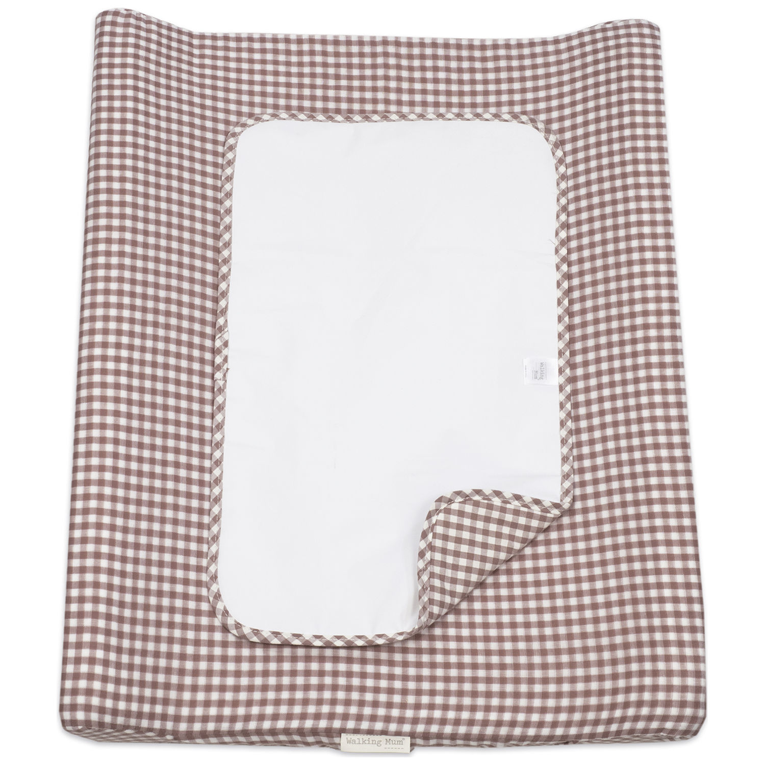 Matelas à langer avec housse Home Praliné Vichy Moka