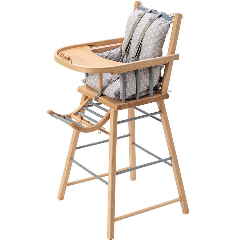 Chaise haute traditionnelle André hybride bleu gris (Combelle) - Image 7
