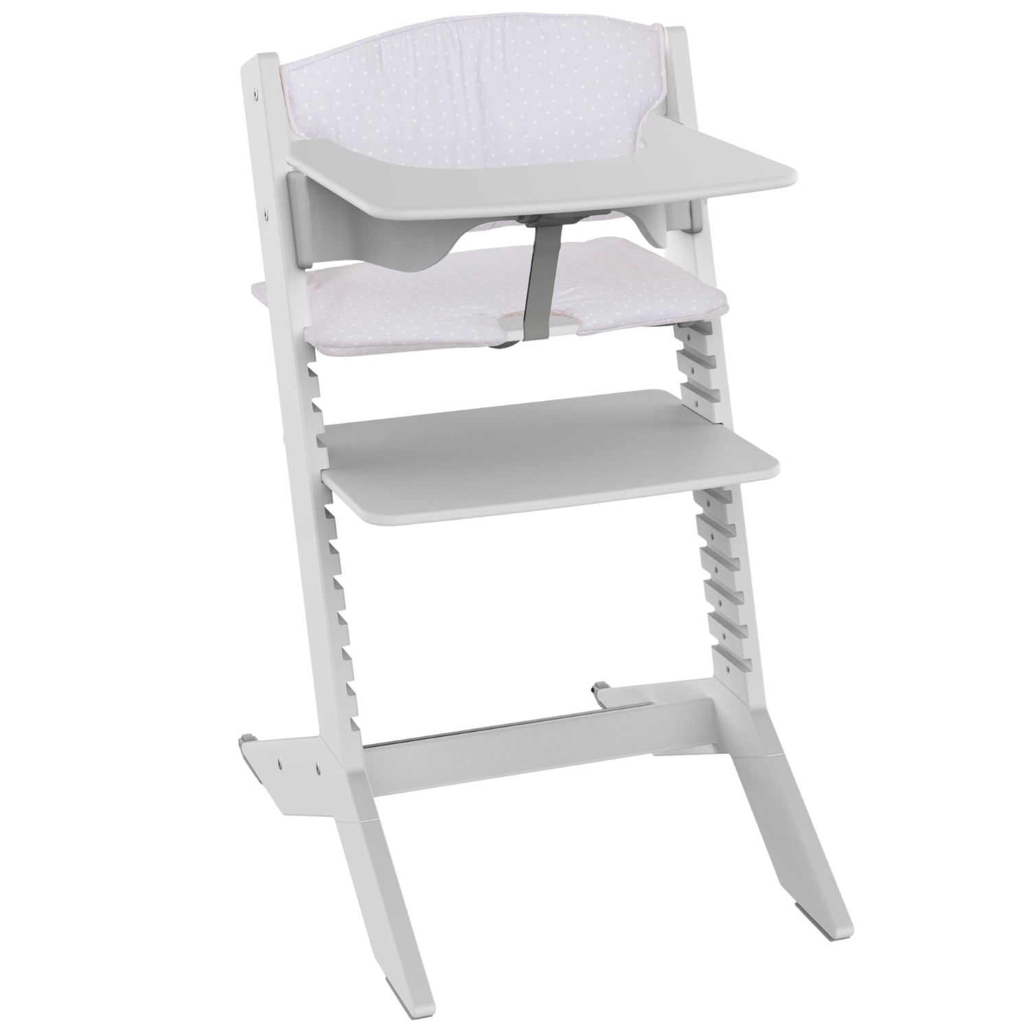 Chaise haute évolutive Nala Grise avec tablette et coussin