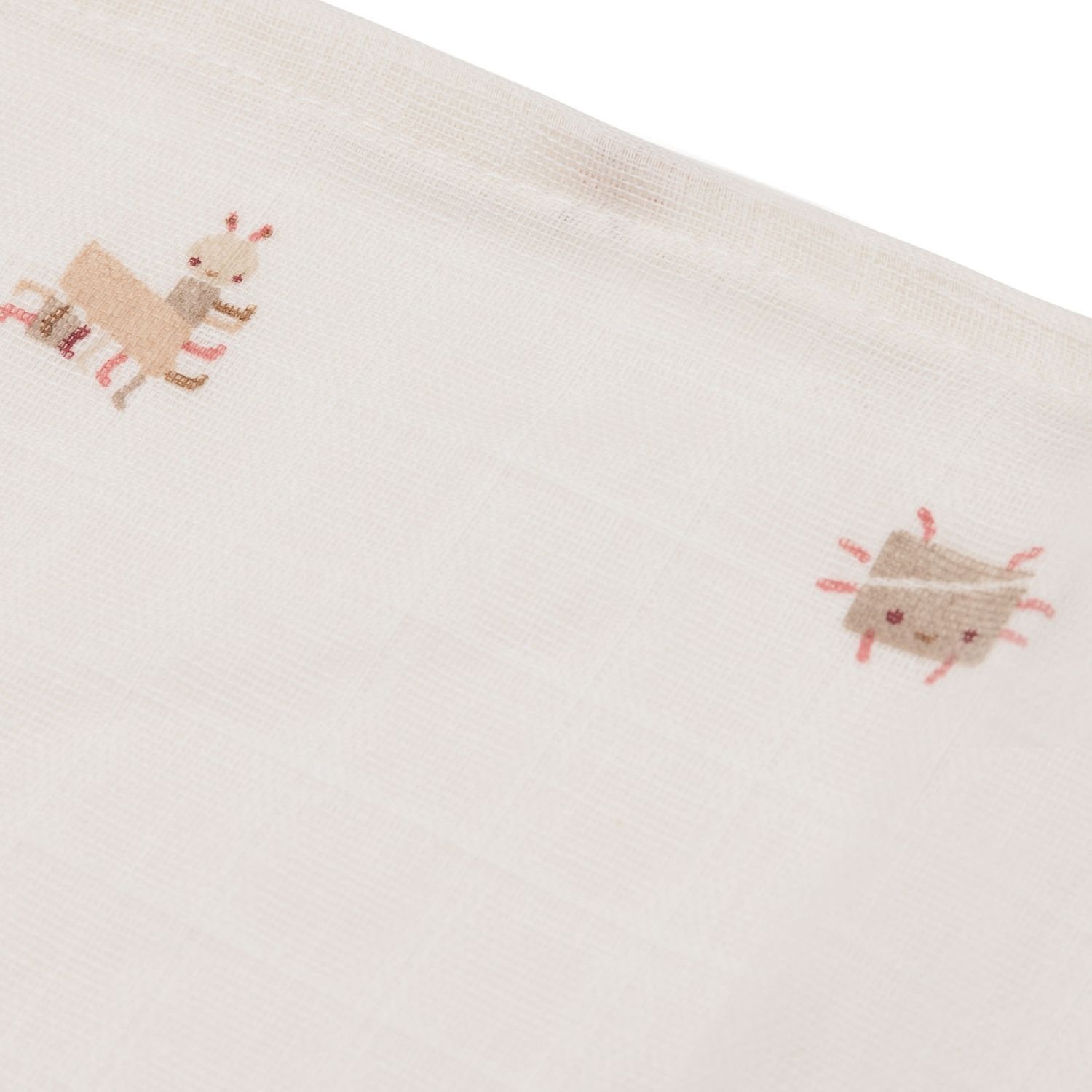 Lot de 3 mini langes en gaze de coton Animal Friends (31 x 31 cm) (Jollein) - Image 6