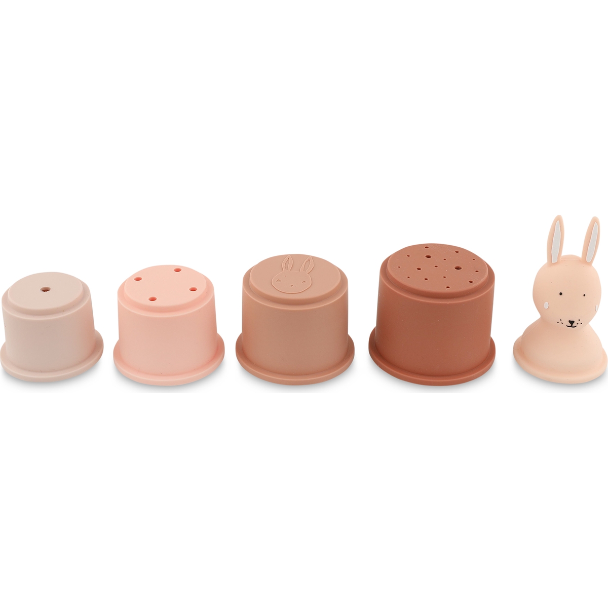 Jouets de bain gobelets empilables Mrs. Rabbit (5 pièces) (Trixie) - Image 1