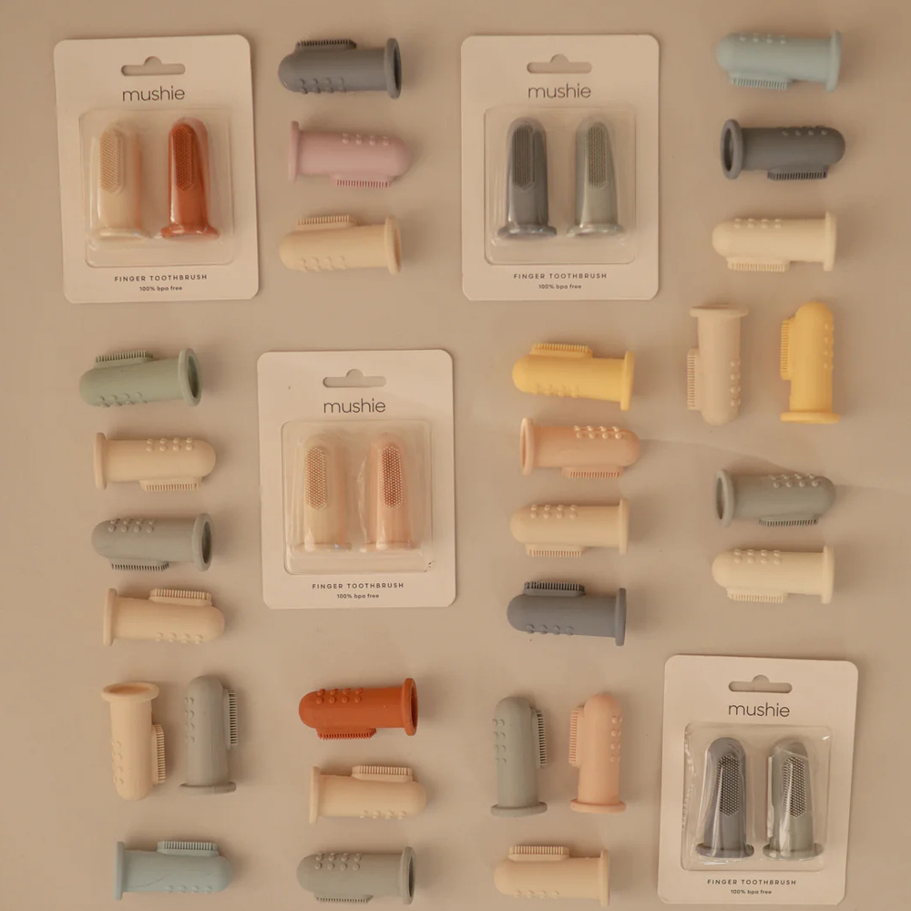 Lot de 2 brosses à dents à doigt Shifting sand-Blush (Mushie) - Image 5