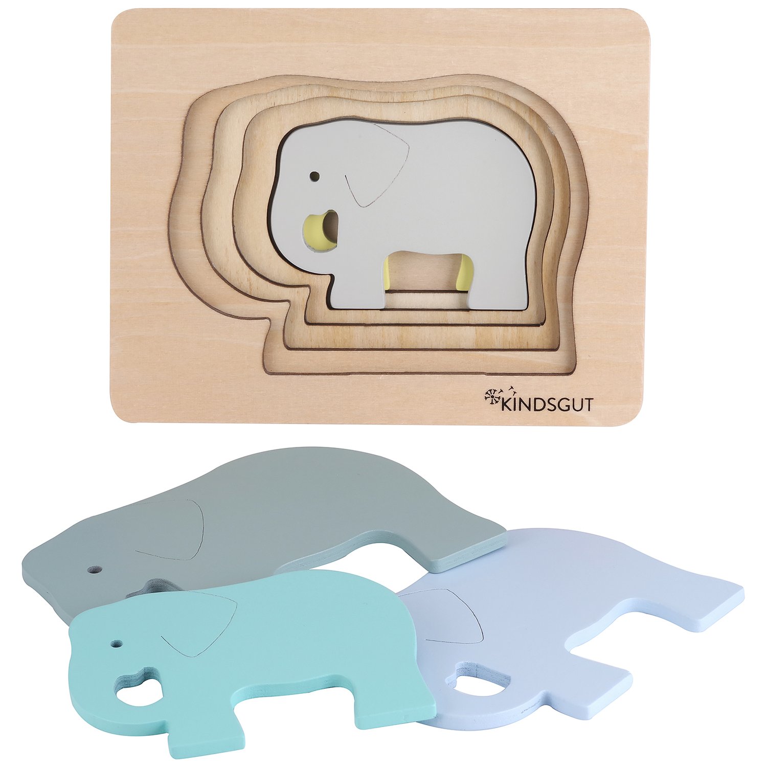 Puzzle en bois Eléphant (6 pièces)