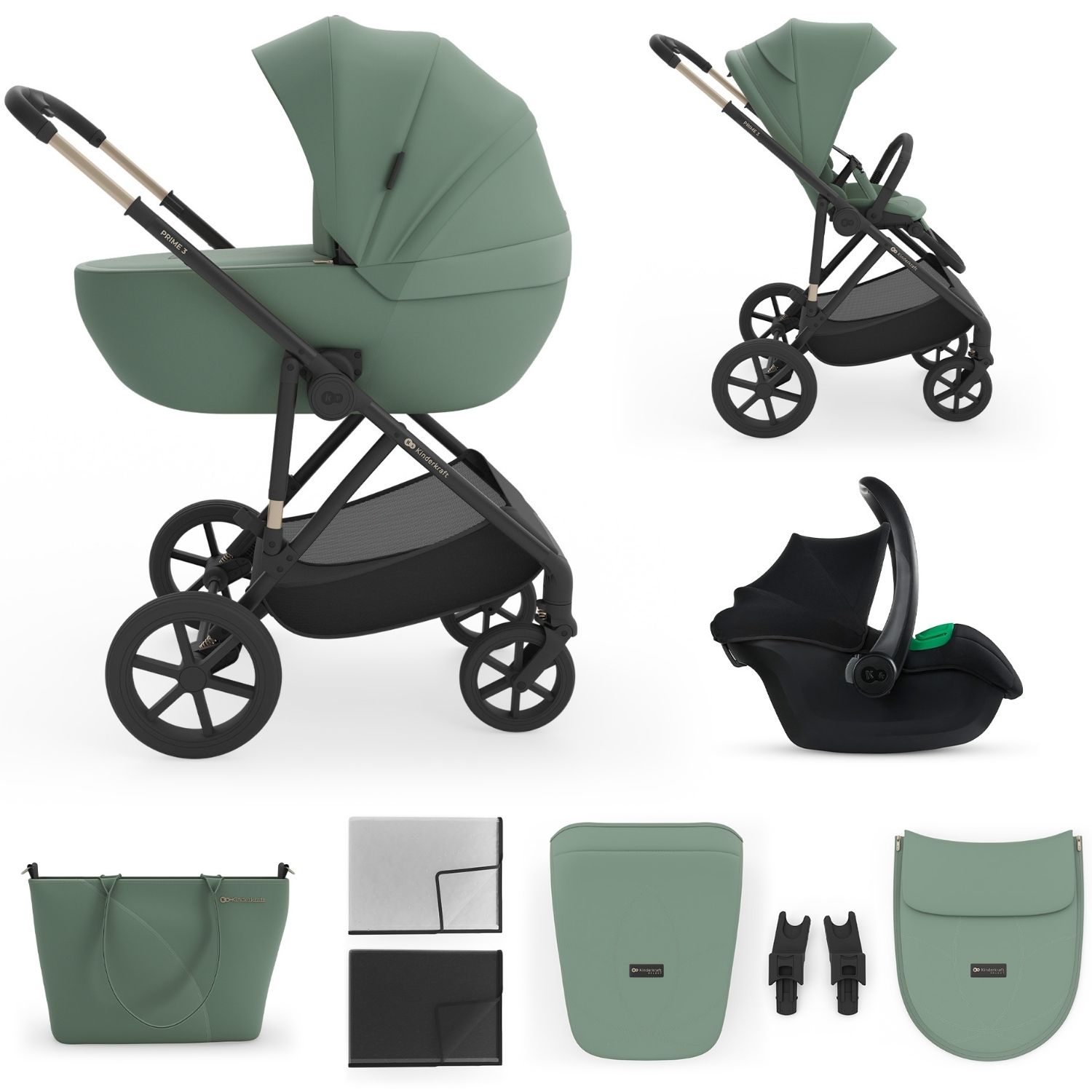 Poussette 2 en 1 Prime 3 Dark Green