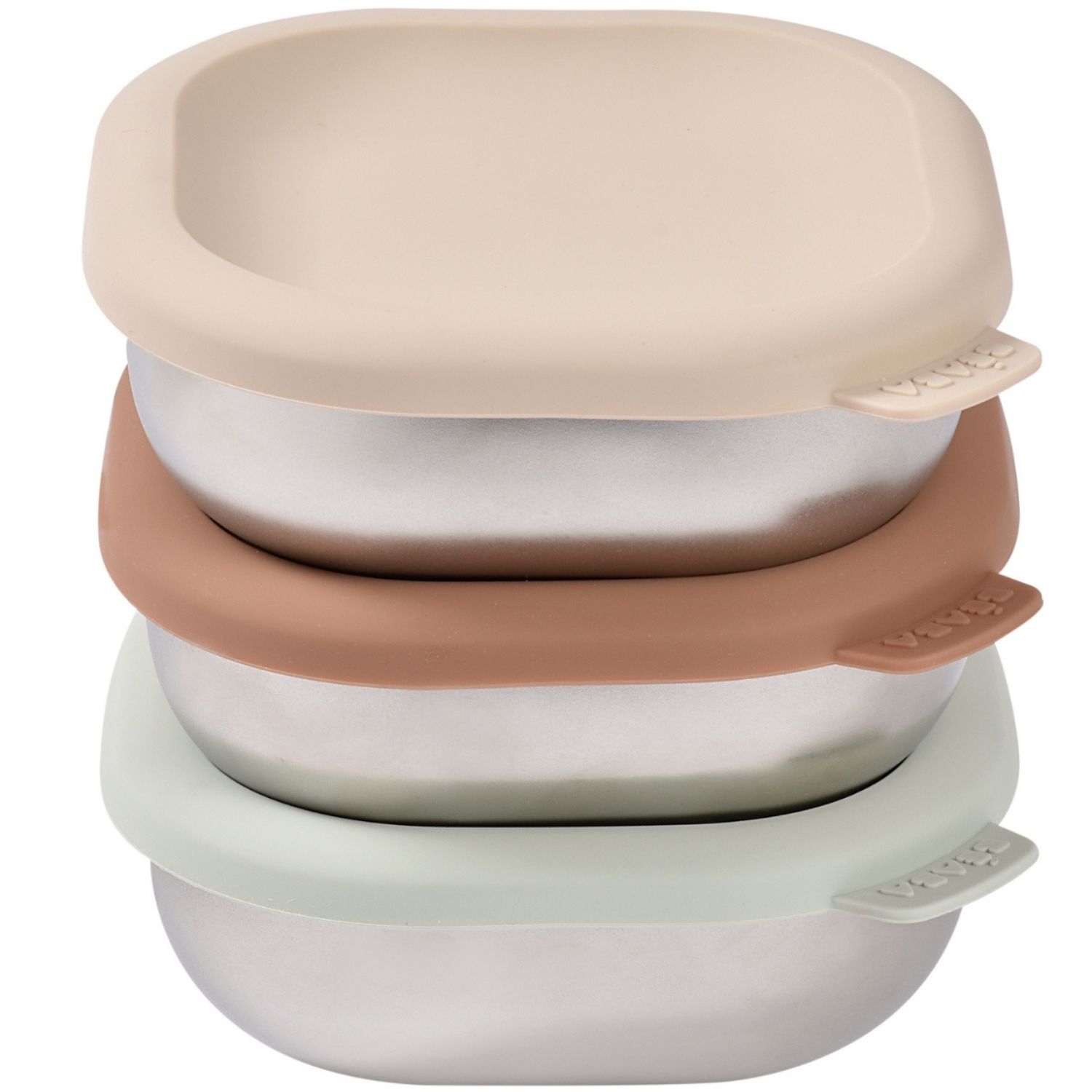 Béaba - Lot de 3 boîtes repas Inox Natural Set (0,25 L)