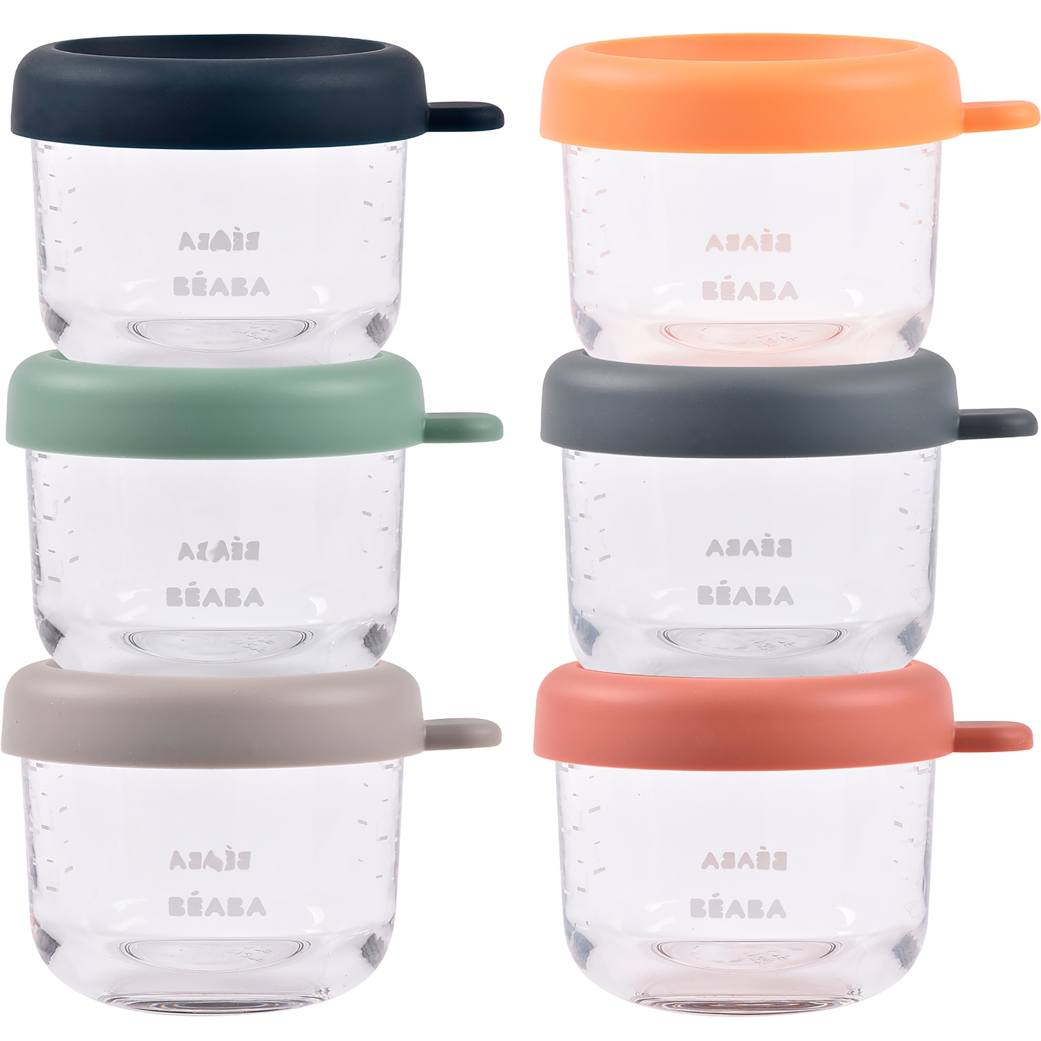Coffret 6 portions verre 150 ml Sunrise color mix (Béaba) - Image 1
