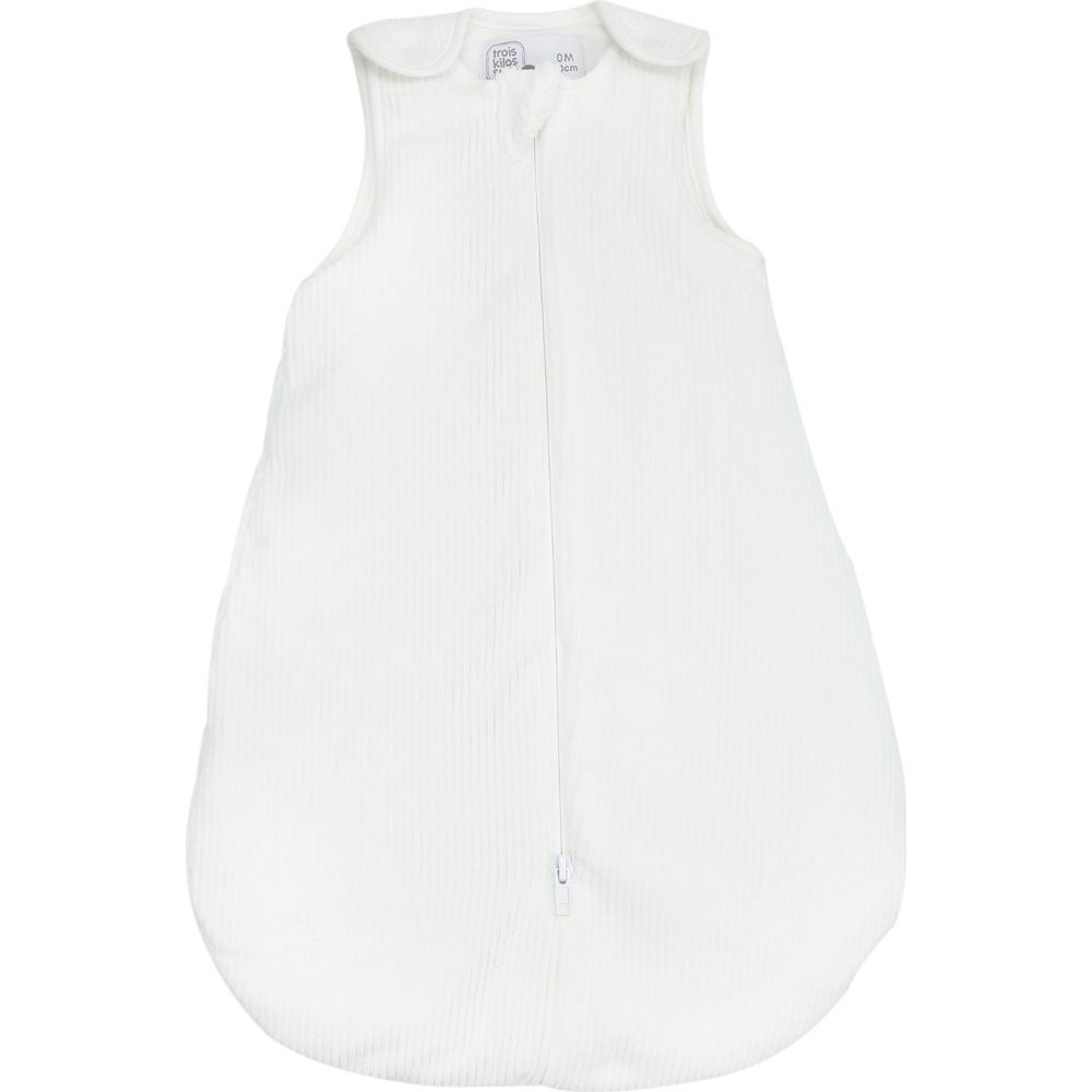 Trois Kilos Sept - Gigoteuse de naissance en velours côtelé Blanc TOG 3 (0-3 mois)