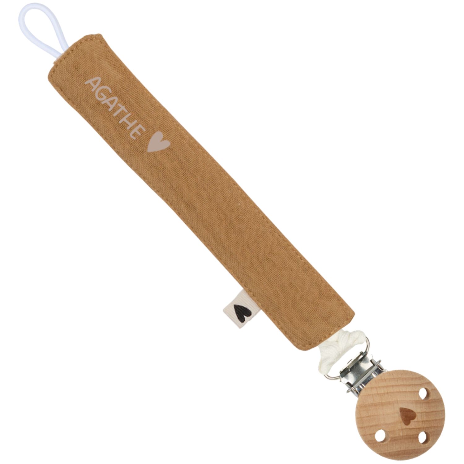 Attache tétine Gaze Camel (personnalisable) (Atelier Wagram) - Image 5