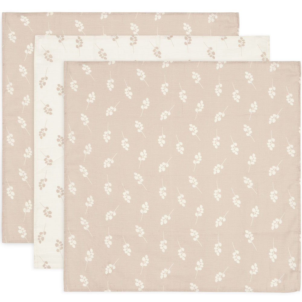 Jollein - Lot de 3 langes en gaze de coton Twig Wild Rose (70 x 70 cm)