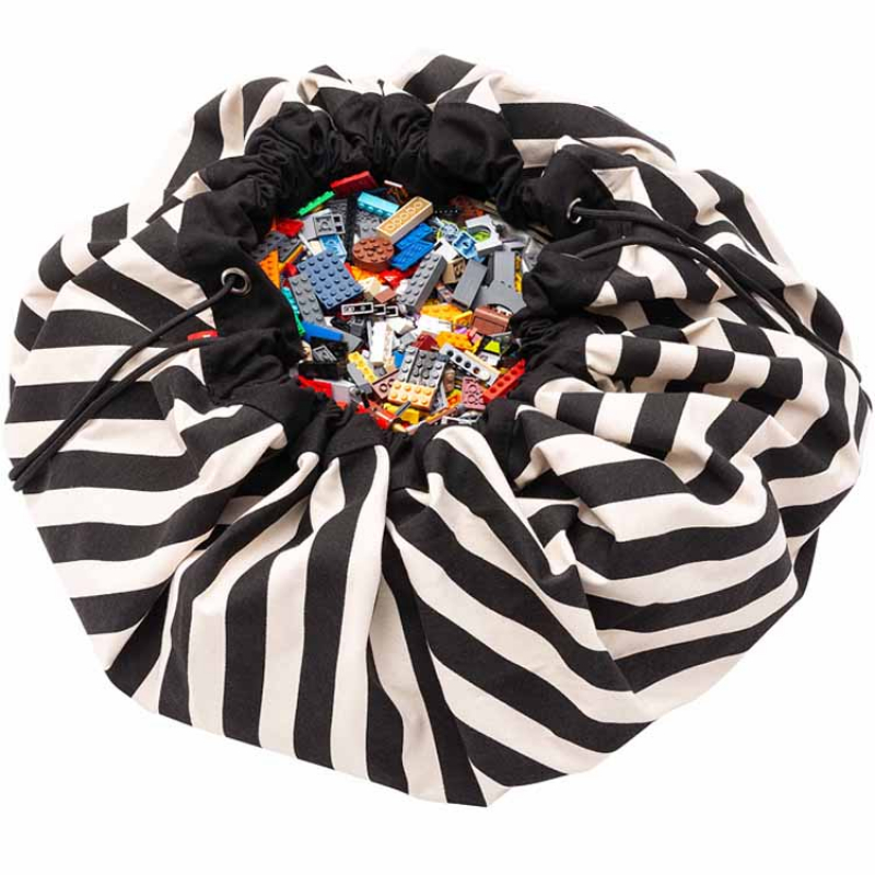 Sac à jouets 2 en 1 Noomad Original Stripes Black (Play&Go) - Image 1