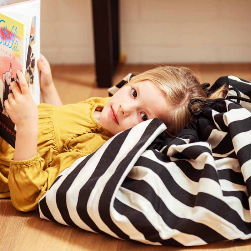 Sac à jouets 2 en 1 Noomad Original Stripes Black (Play&Go) - Image 2