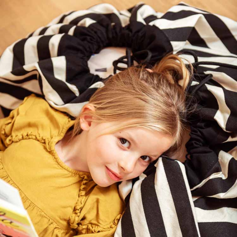 Sac à jouets 2 en 1 Noomad Original Stripes Black (Play&Go) - Image 3