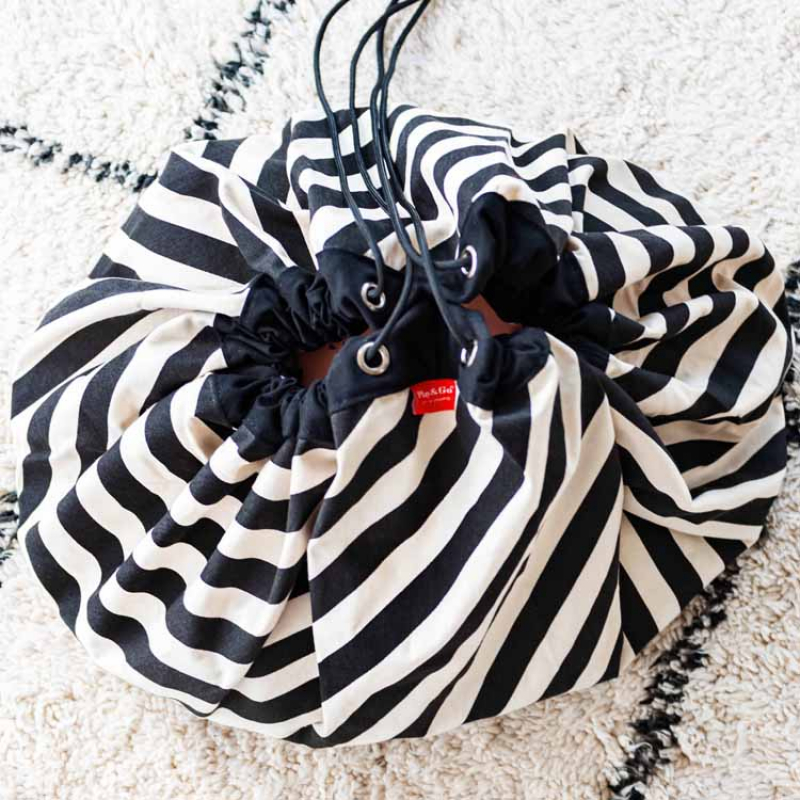 Sac à jouets 2 en 1 Noomad Original Stripes Black (Play&Go) - Image 5