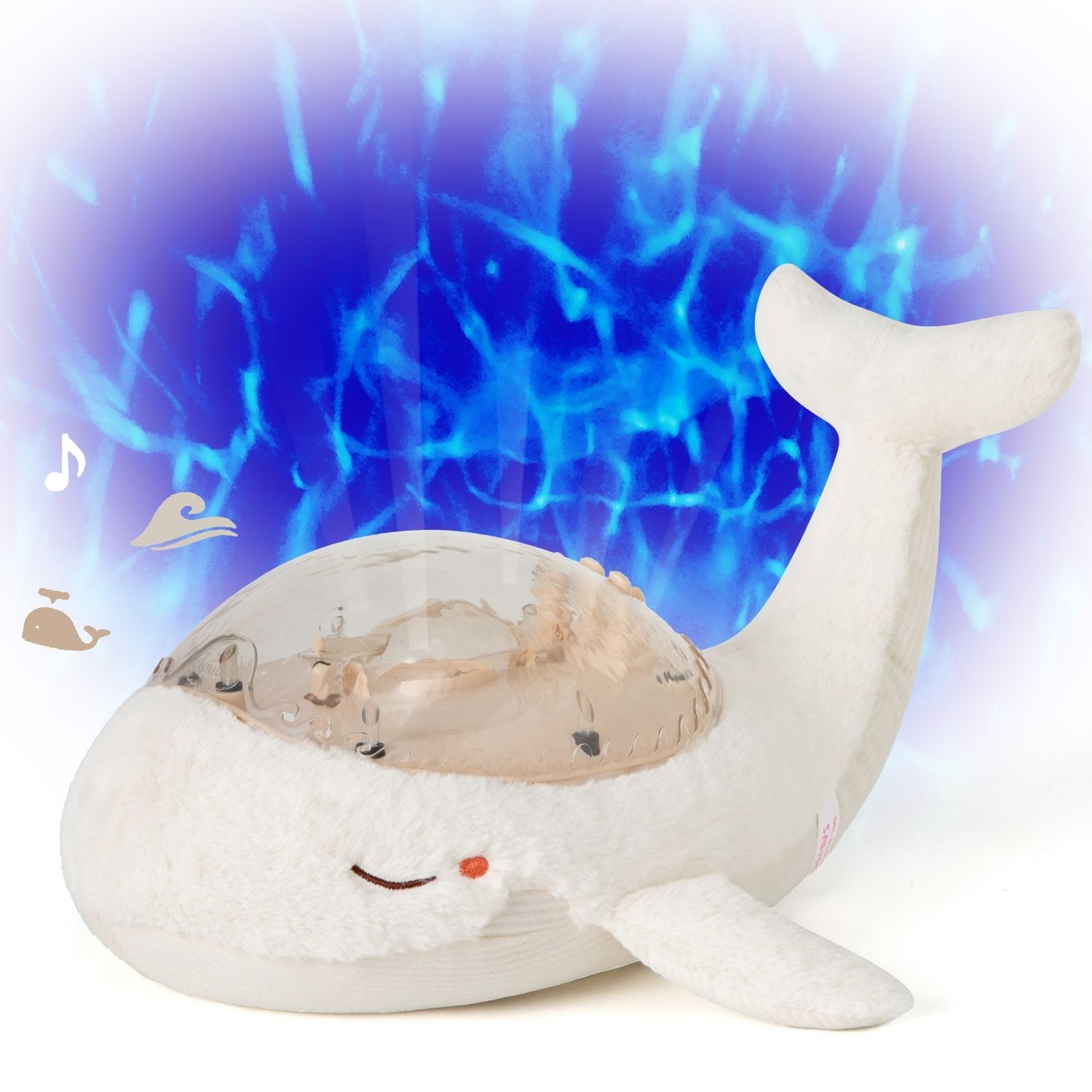 Cloud B - Veilleuse tranquil whale family blanche