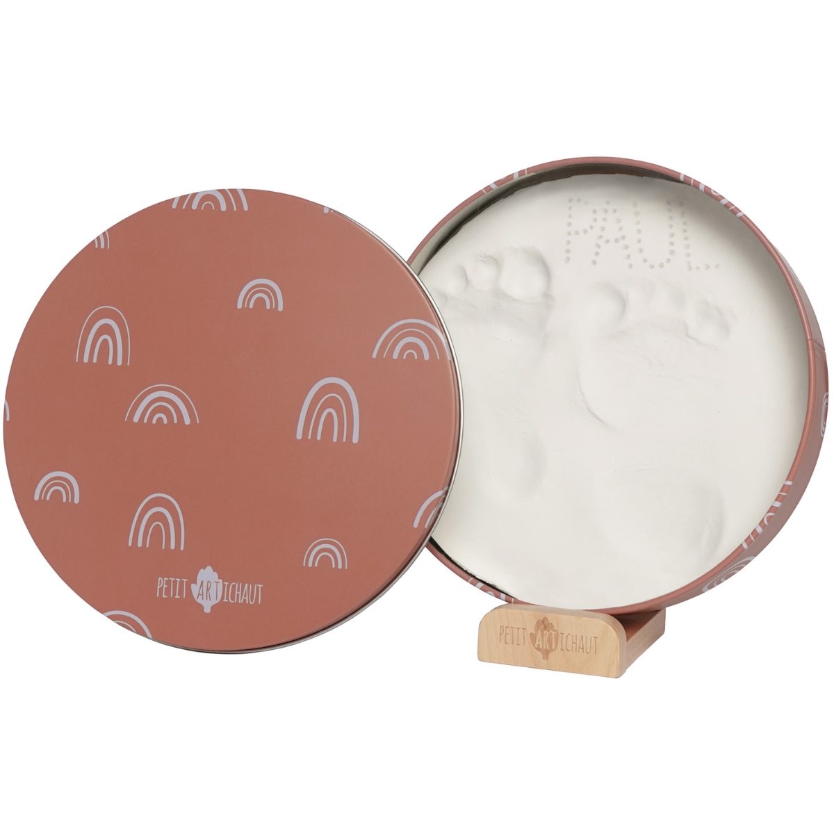 Petit Artichaut - Boîte à empreintes Baby Box Ronde Rainbow Terracotta