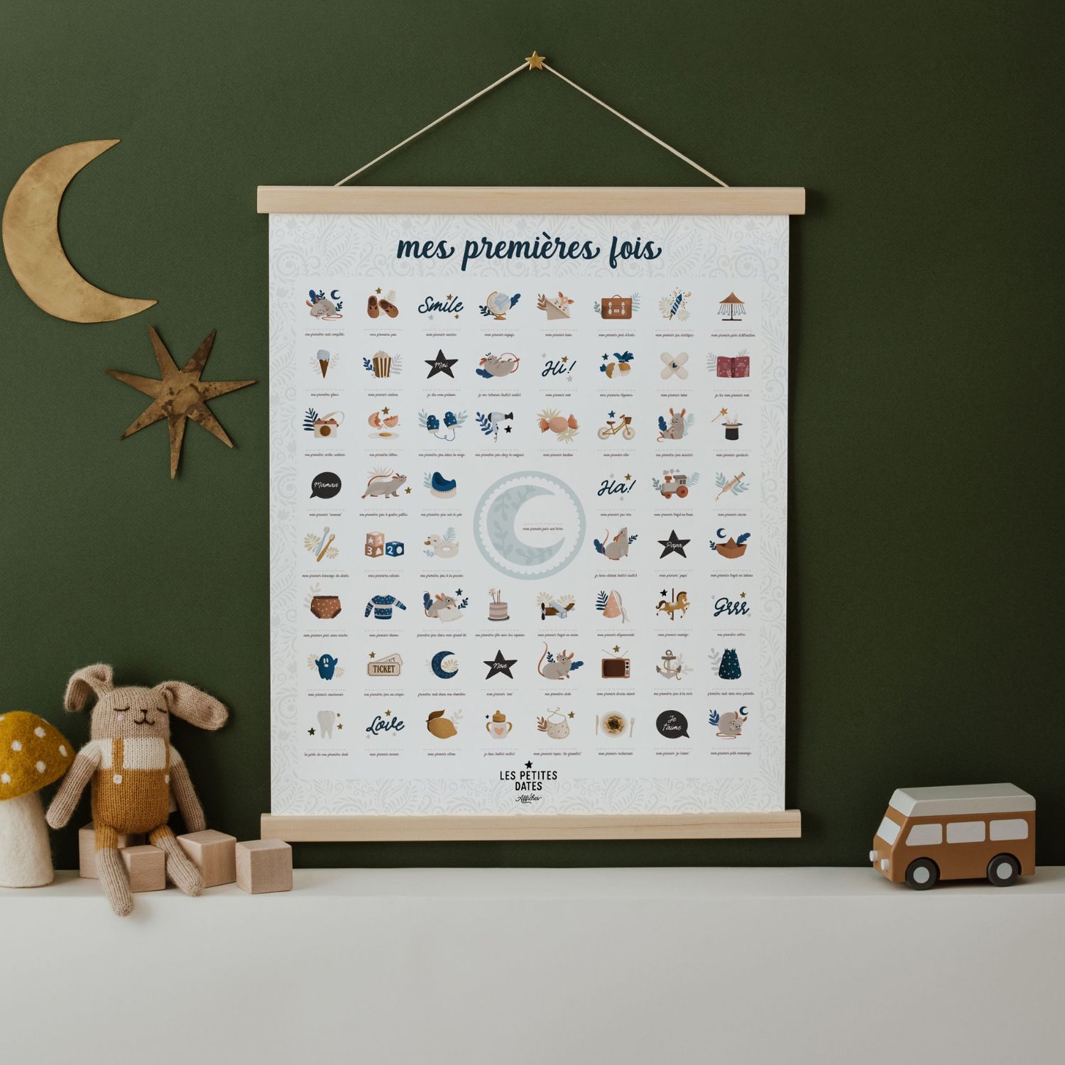 Affiche Mes Premières Fois Souris Cobalt maman et papa (40 x 50 cm) (Les Petites Dates) - Image 2