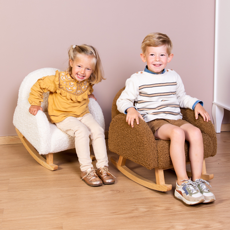 Fauteuil à bascule enfant Teddy écru (Childhome) - Image 4
