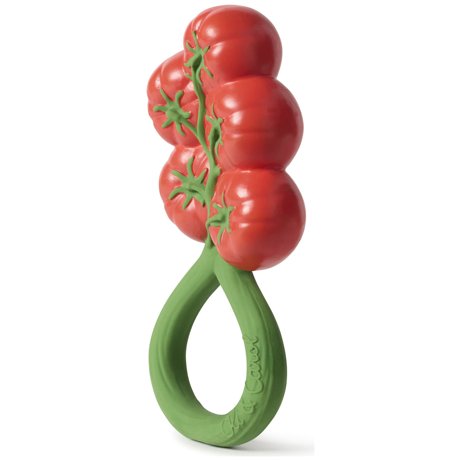 Hochet anneau de dentition 2 en 1 tomate (Oli and Carol) - Image 1