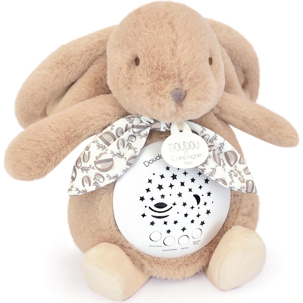 Doudou et Compagnie - Veilleuse musicale projections d'étoiles beige sable (24 cm)