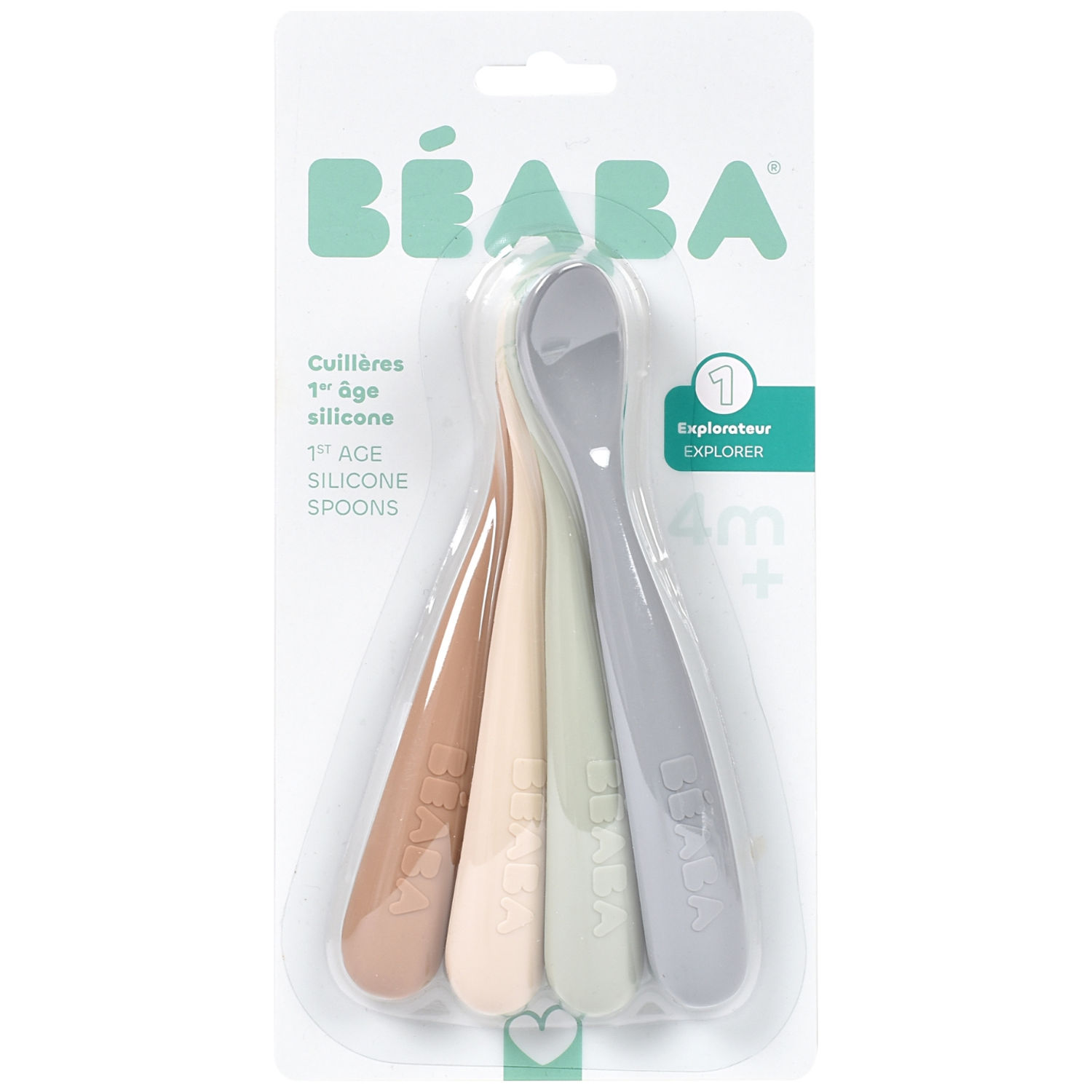 Lot de 4 cuillères silicone 1er âge Natural set (Béaba) - Image 5