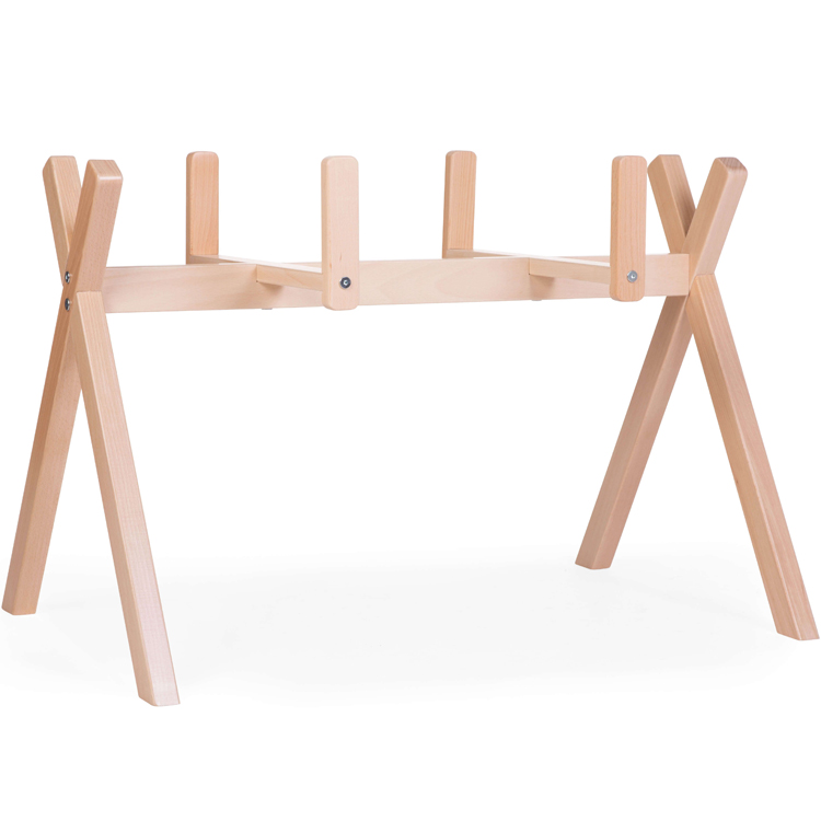 Support de couffin évolutif 2 en 1 en bois naturel (Childhome) - Image 1