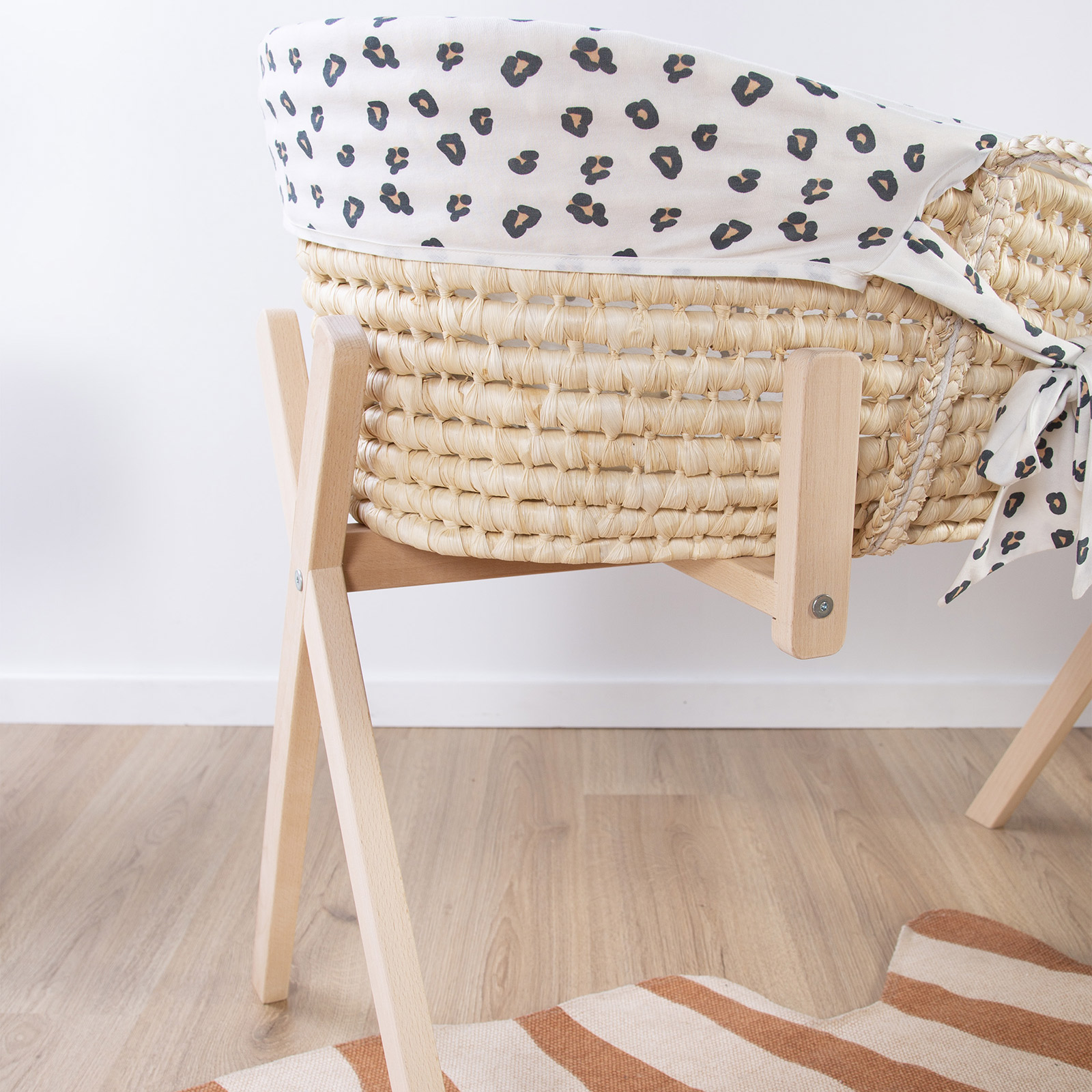 Support de couffin évolutif 2 en 1 en bois naturel (Childhome) - Image 3