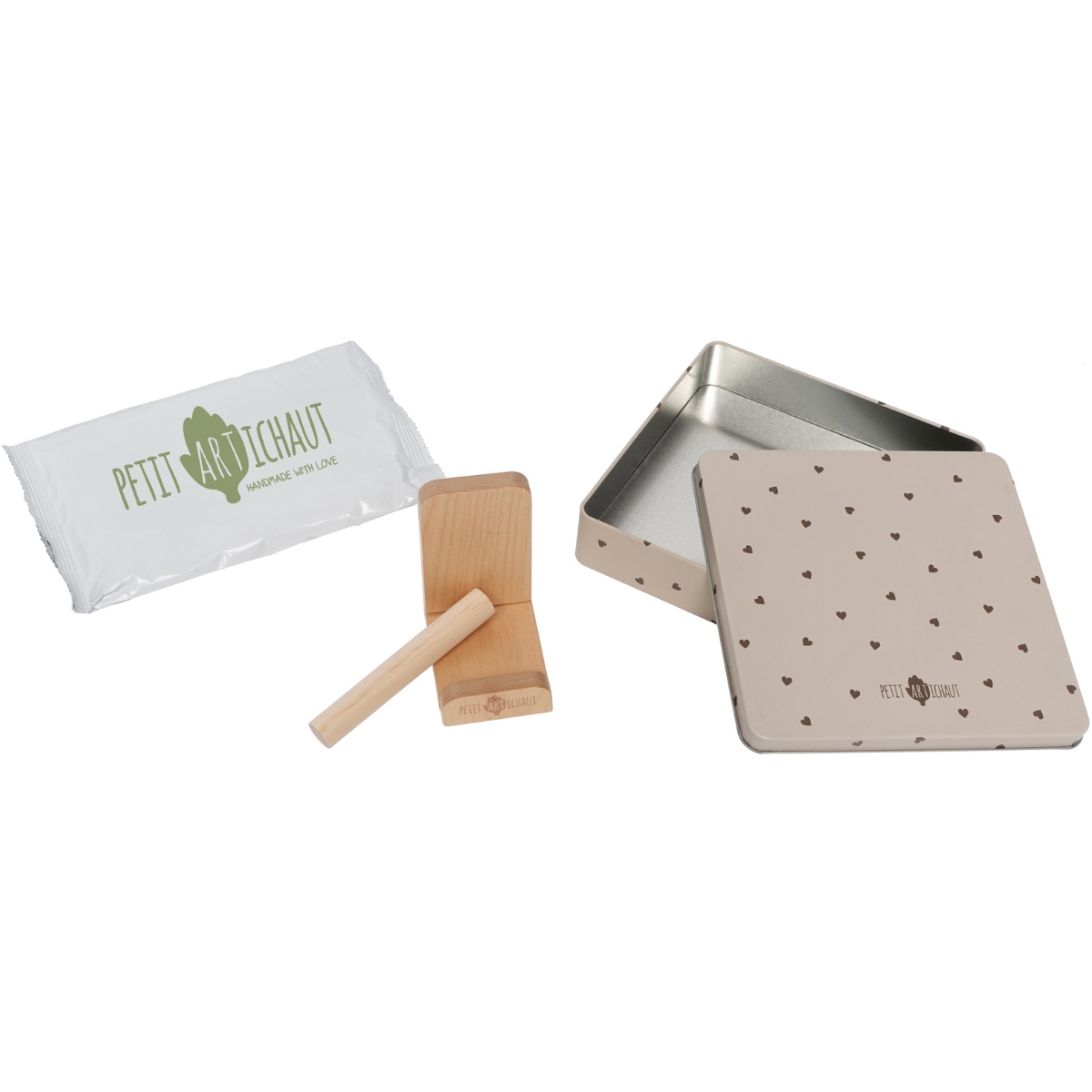 Boîte à empreintes Baby Box Carrée Jolis Cœurs (Petit Artichaut) - Image 5