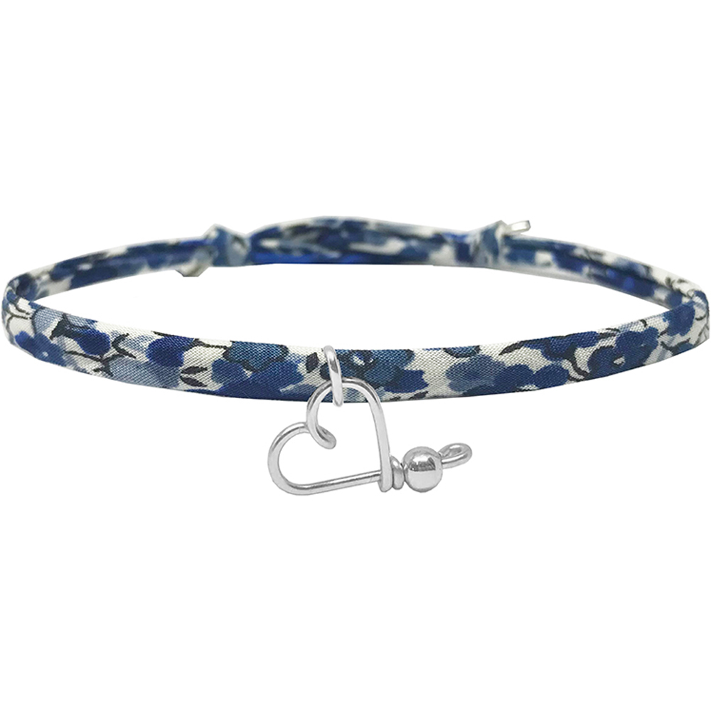 Bracelet cordon liberty Mon petit cœur argent (personnalisable) (Padam Padam) - Couverture