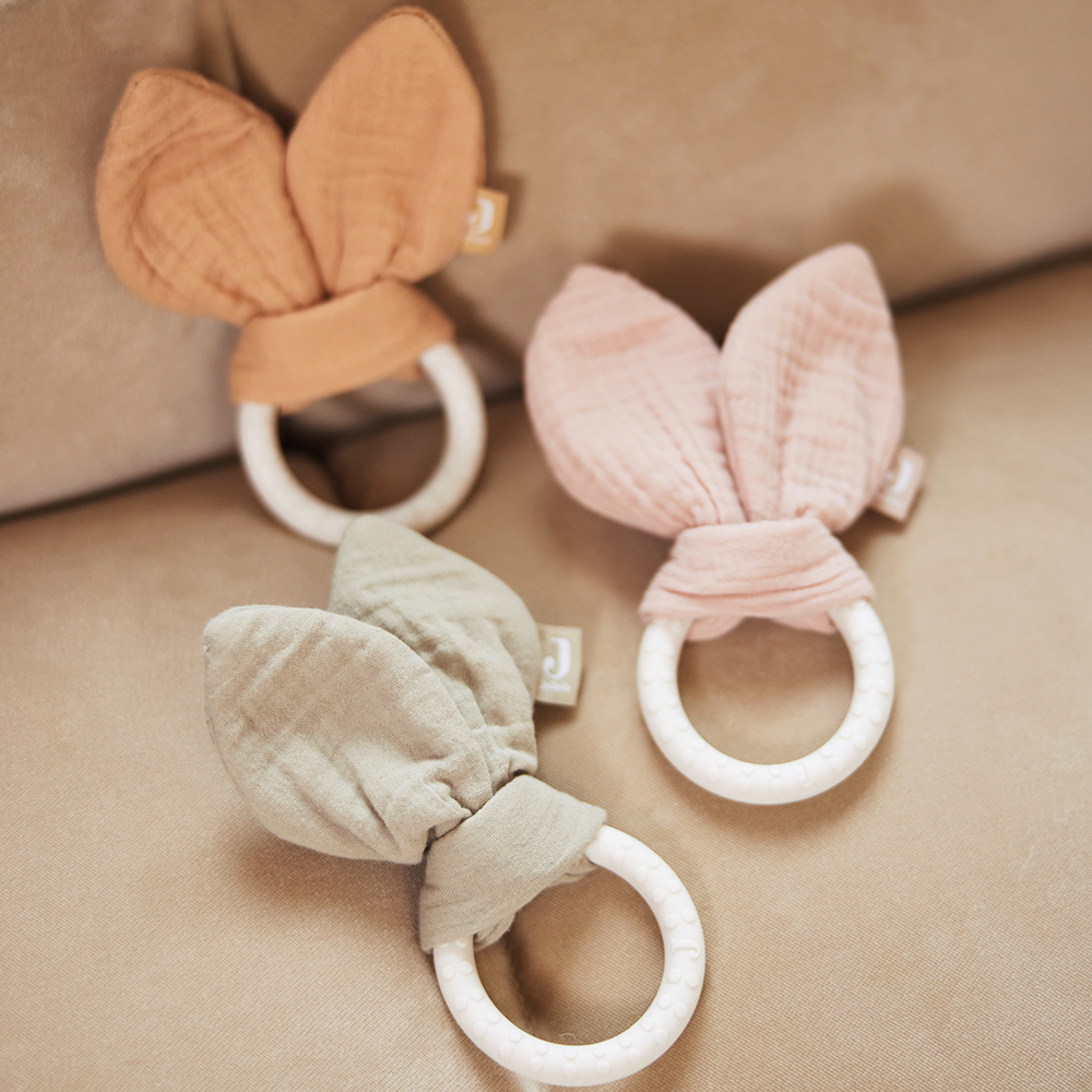 Anneau de dentition en silicone Bunny Ears Olive Green (Jollein) - Image 1