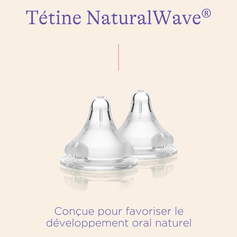 Lot de 2 tétines Natural Wave® spécial allaitement débit très lent (Lansinoh) - Image 5