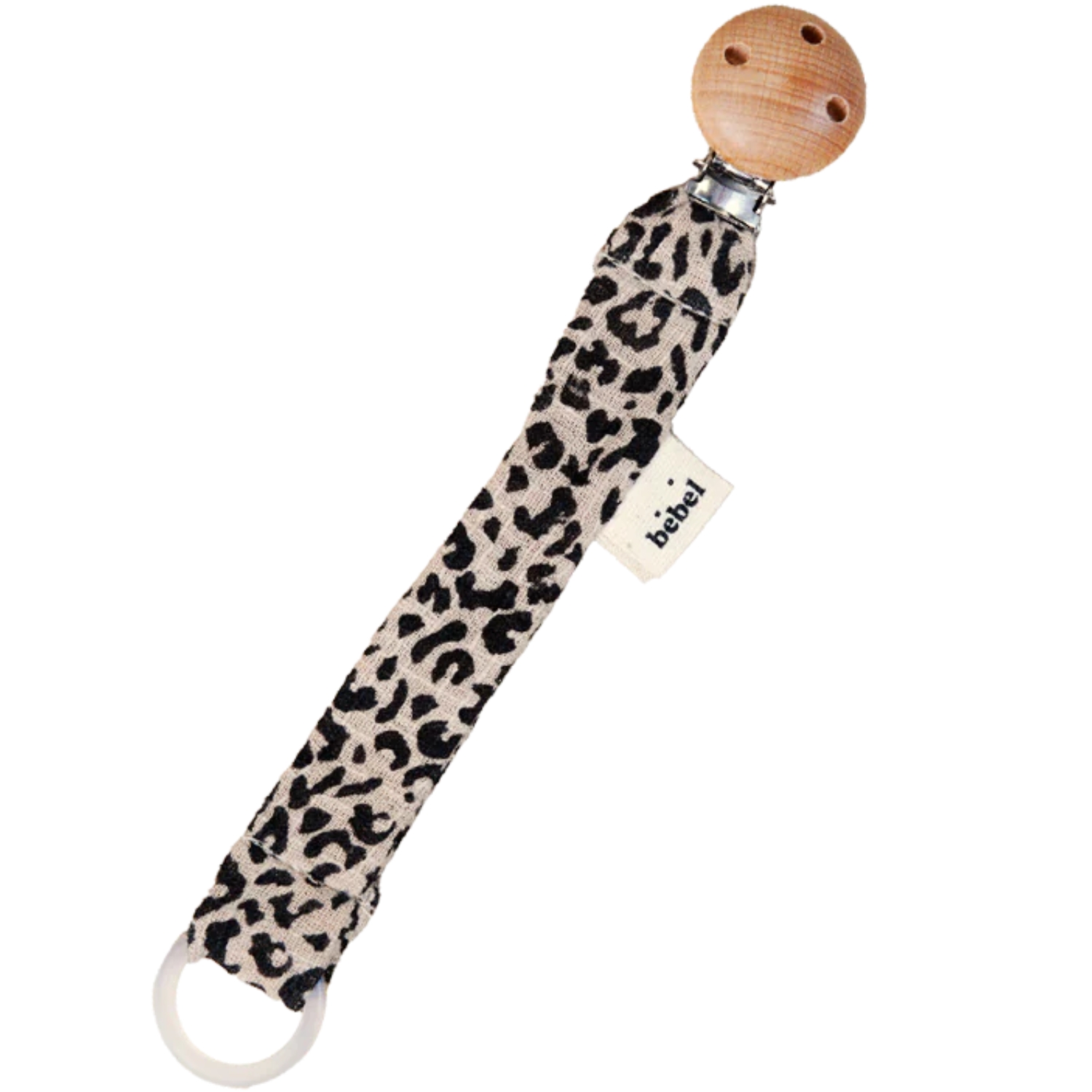 BEBEL - Attache tétine Léopard beige