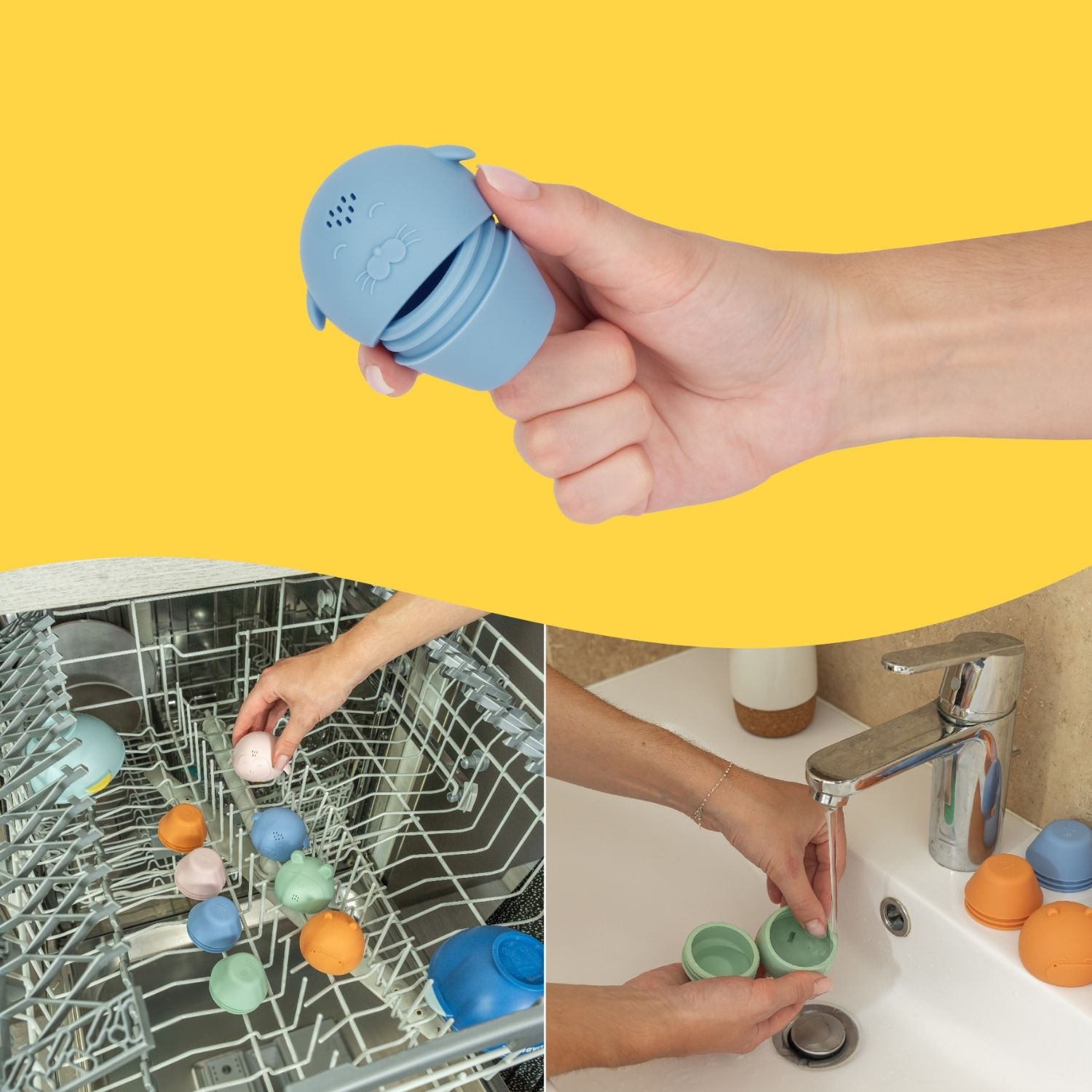Lot de 4 aspergeurs de bain en silicone (Badabulle) - Image 4