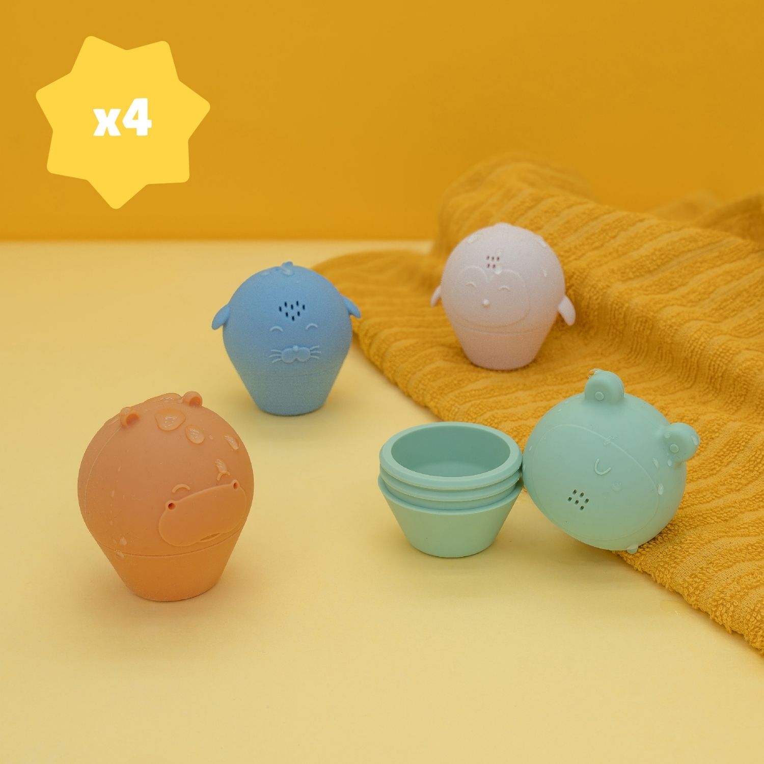 Lot de 4 aspergeurs de bain en silicone (Badabulle) - Image 5