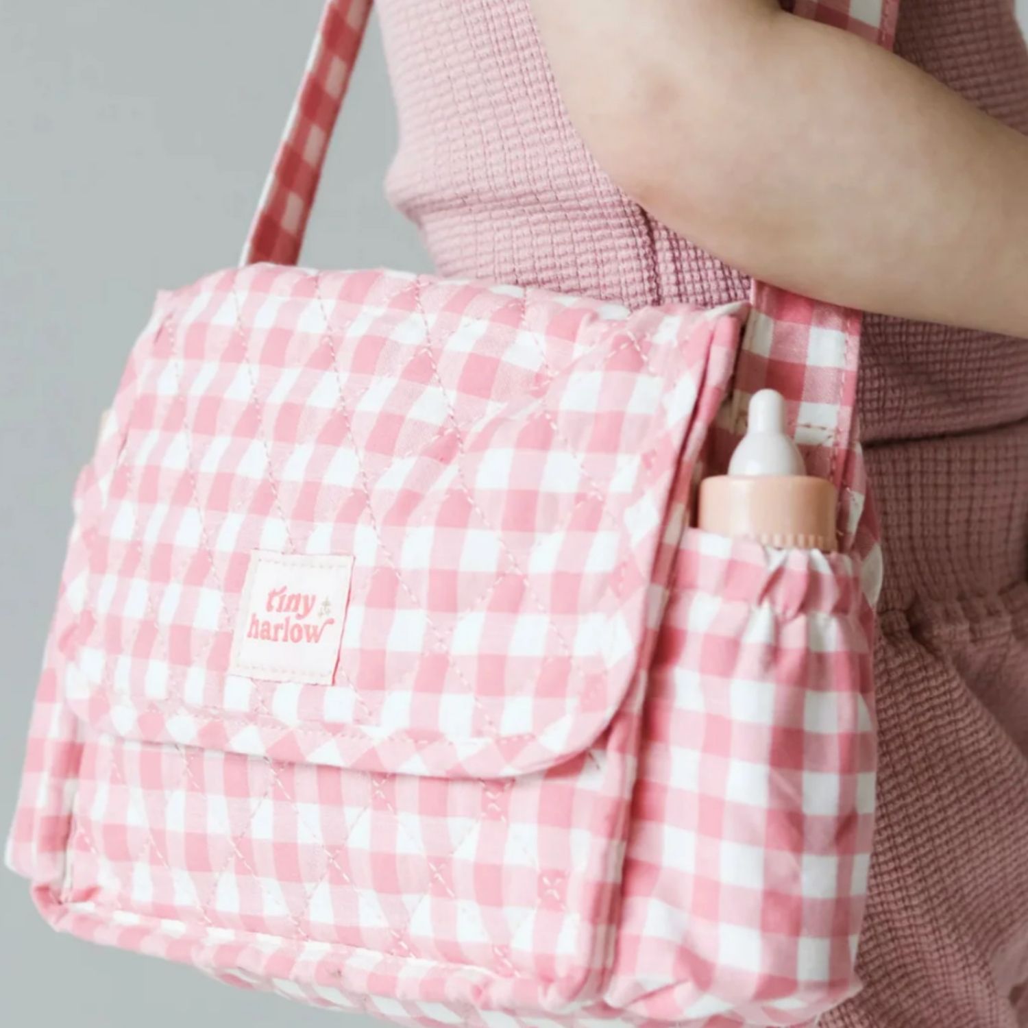 Sac à langer pour poupée avec accessoires Vichy (Tiny Harlow) - Image 1
